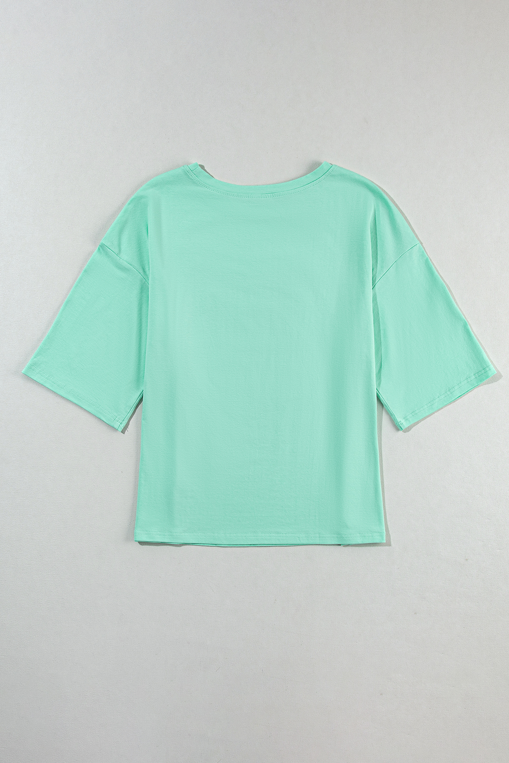Oversized Cotton Blend Tee, Women's Round Neck Casual Top - Detail View 6 Oversized Cotton Blend Tee, Women's Round Neck Casual Top - Detail View 6