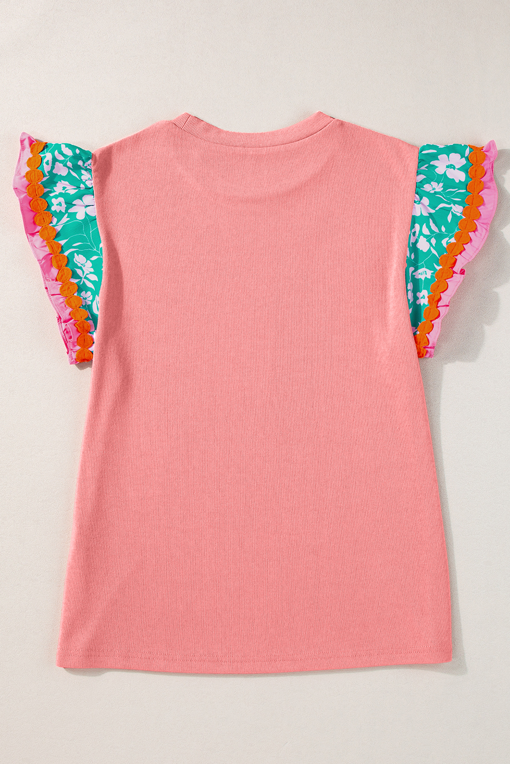 Trendy Women's Floral Cap Sleeve Top, Southern Belle Casual Fit - Detail View 9 Trendy Women's Floral Cap Sleeve Top, Southern Belle Casual Fit - Detail View 9
