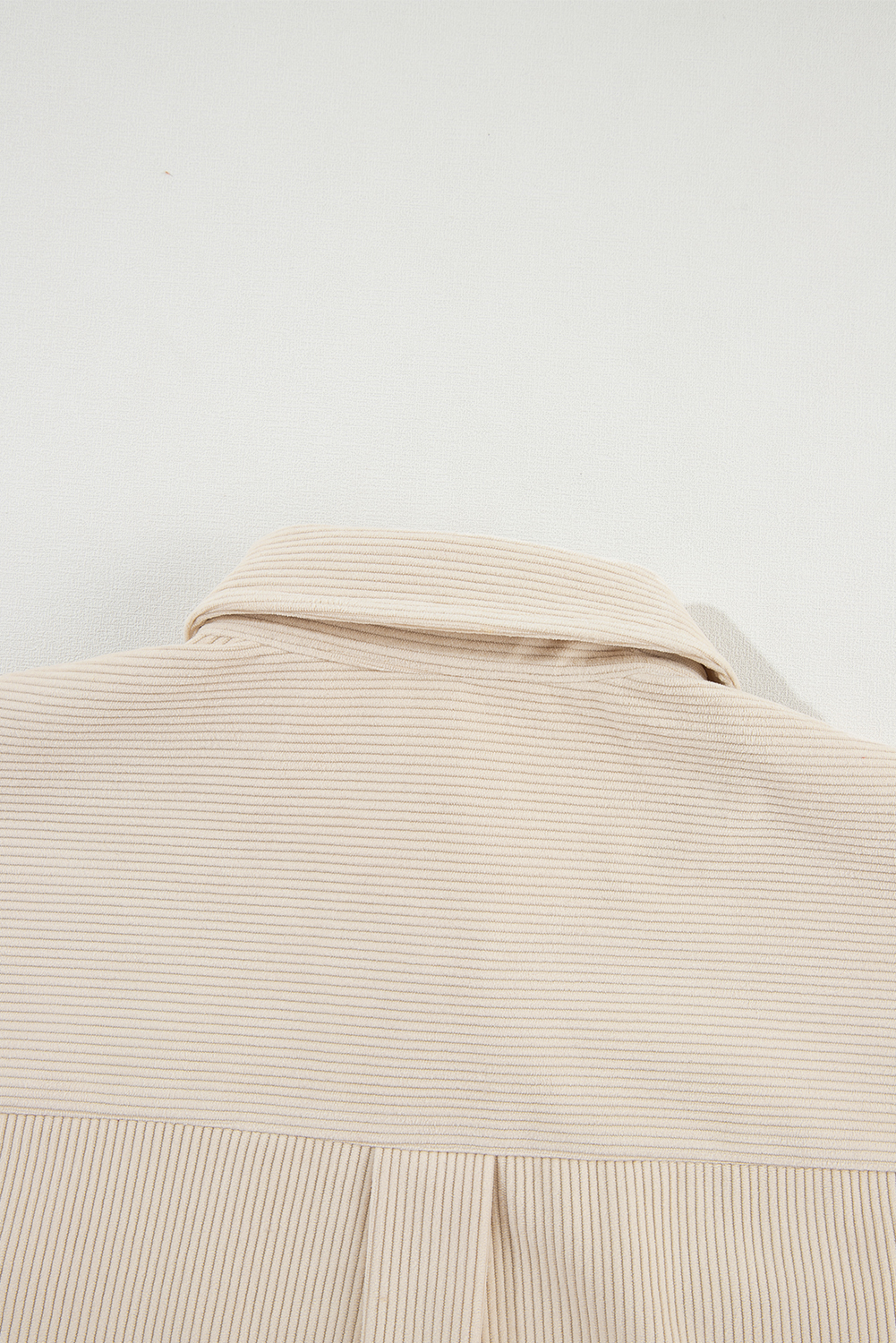 Women's Parchment Houndstooth Corduroy Patchwork Flap Pocket Shacket - Detail View 11 Women's Parchment Houndstooth Corduroy Patchwork Flap Pocket Shacket - Detail View 11