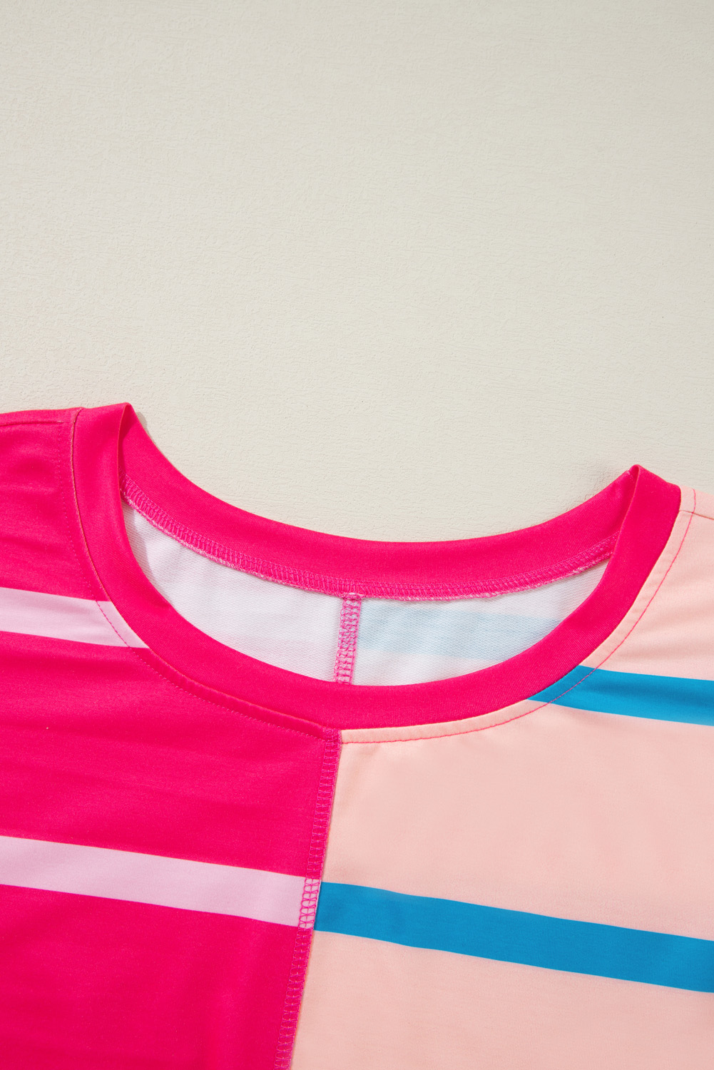 Women's Plus Size T-Shirt, Rose Stripe, Color Block, Crewneck, Long Sleeve, Classic Stripe, Vibrant Chic, Comfortable Fit, Plus Size Range, Size Inclusive, Versatile, Must-Have, Tops, Plus Size Tops, Plus Size Long Sleeve Tops - Detail View 10 Women's Plus Size T-Shirt, Rose Stripe, Color Block, Crewneck, Long Sleeve, Classic Stripe, Vibrant Chic, Comfortable Fit, Plus Size Range, Size Inclusive, Versatile, Must-Have, Tops, Plus Size Tops, Plus Size Long Sleeve Tops - Detail View 10