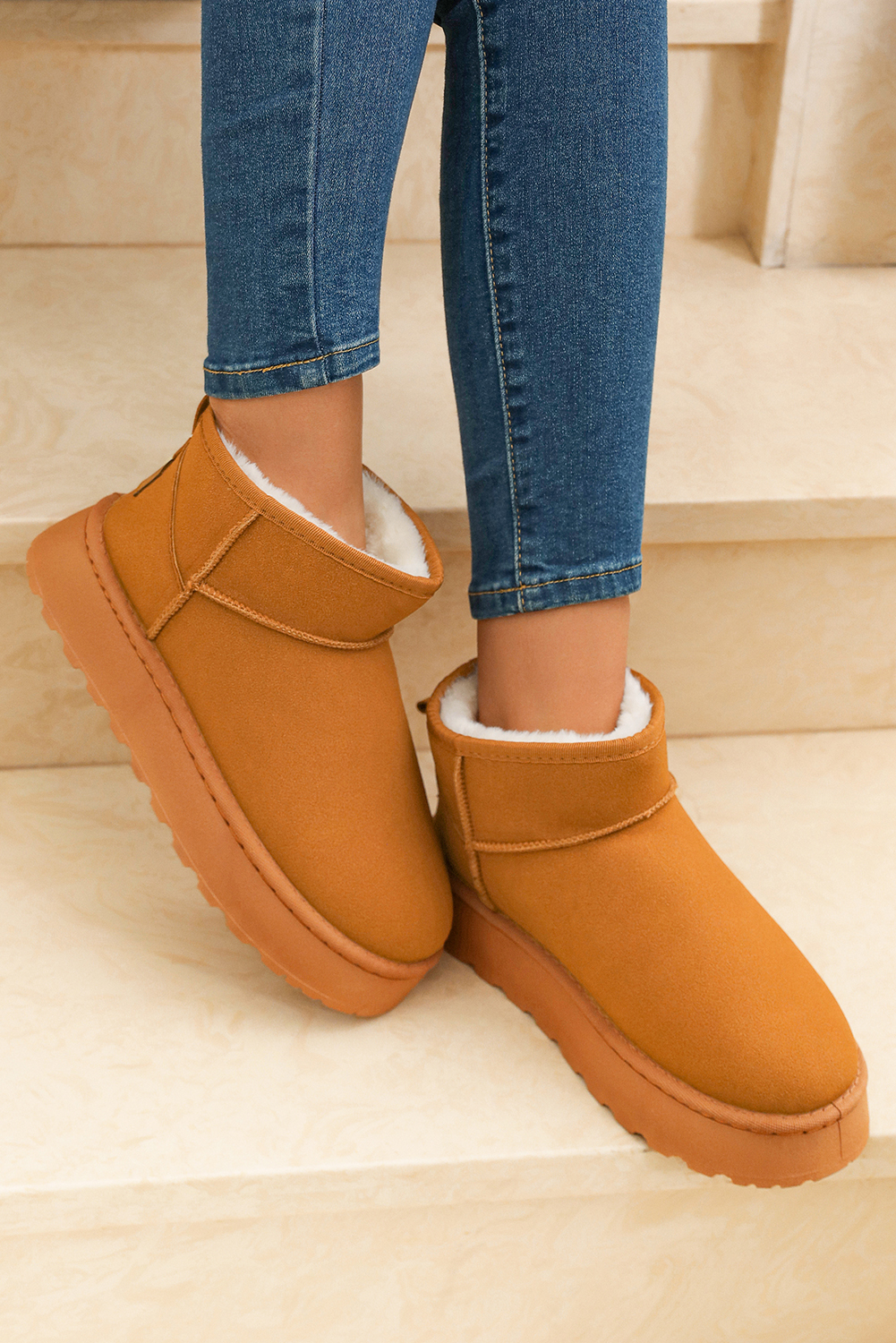 Women's Chestnut Ankle Boots, Cozy Winter Snow Shoes - Detail View 10 Women's Chestnut Ankle Boots, Cozy Winter Snow Shoes - Detail View 10