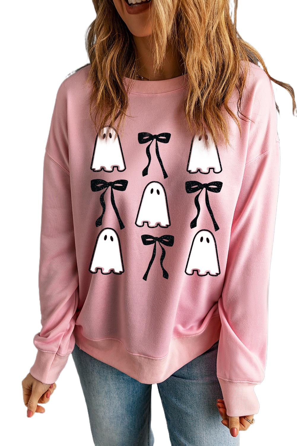 Women's Ghostly Chic Halloween Sweatshirt - Main View Women's Ghostly Chic Halloween Sweatshirt - Main View