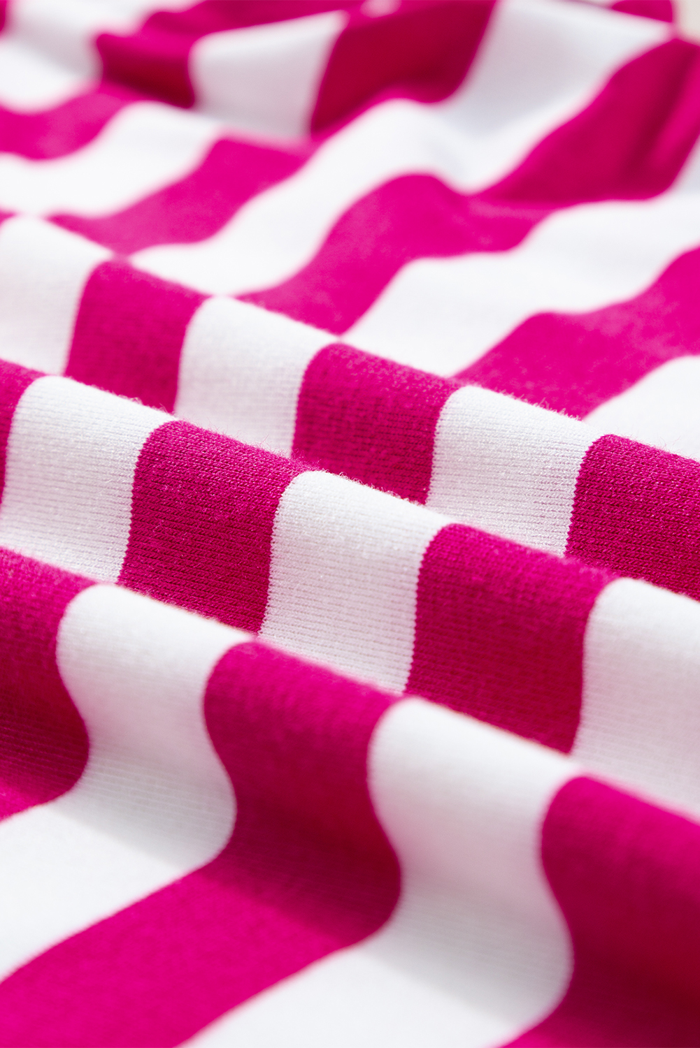 Women's Shirt, Rose Red Striped, Ruffle Sleeves, Crew Neck, Comfortable, Timeless Appeal, Chic Style, Feminine Touch, Soft Material, Versatile, Daily Wear, Tops, Blouses & Shirts, Short Sleeve, Classic Design - Detail View 10 Women's Shirt, Rose Red Striped, Ruffle Sleeves, Crew Neck, Comfortable, Timeless Appeal, Chic Style, Feminine Touch, Soft Material, Versatile, Daily Wear, Tops, Blouses & Shirts, Short Sleeve, Classic Design - Detail View 10