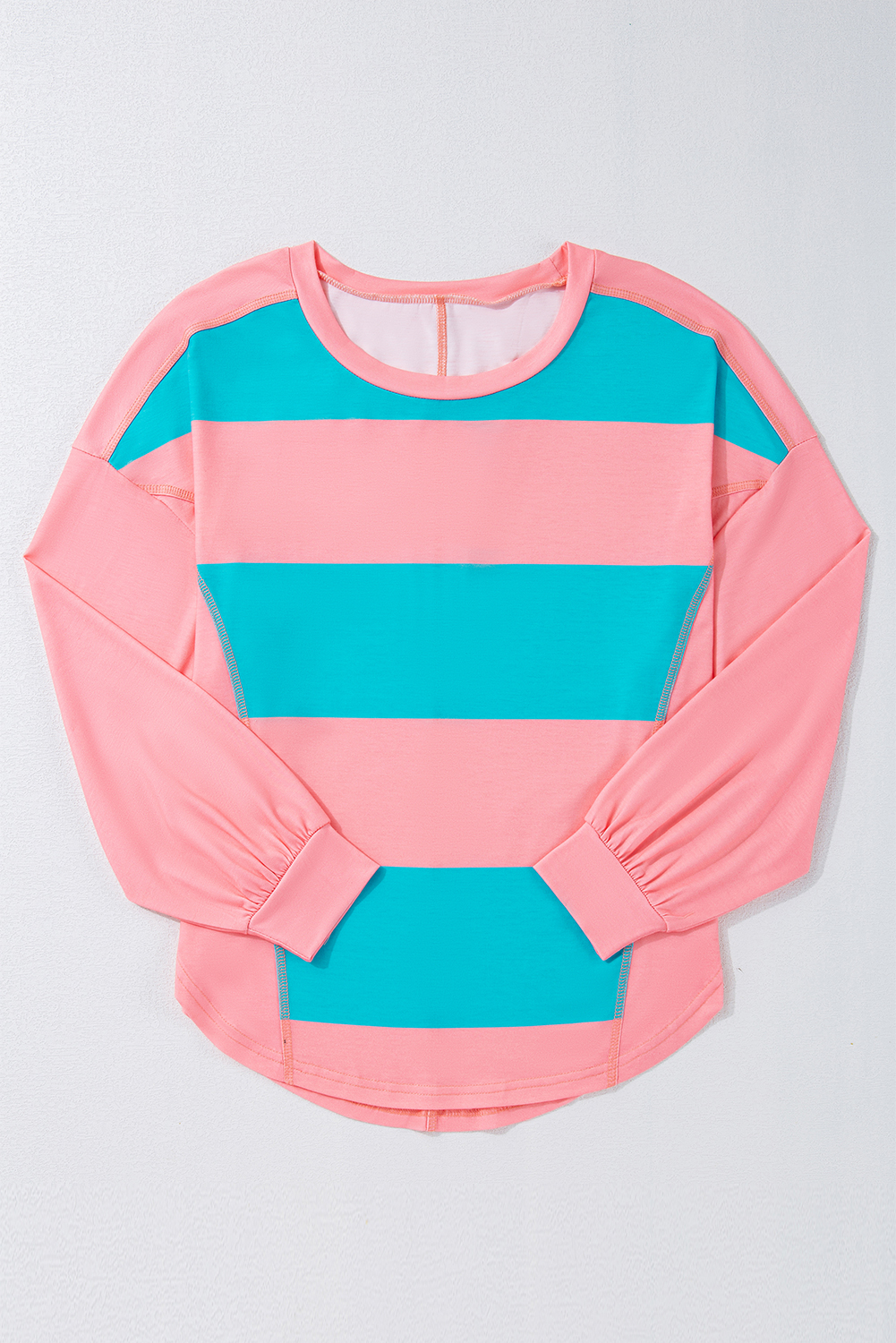 Trendy Casual Long Sleeve Shirt with Colorblock Design and Drop Shoulder Style - Detail View 2 Trendy Casual Long Sleeve Shirt with Colorblock Design and Drop Shoulder Style - Detail View 2