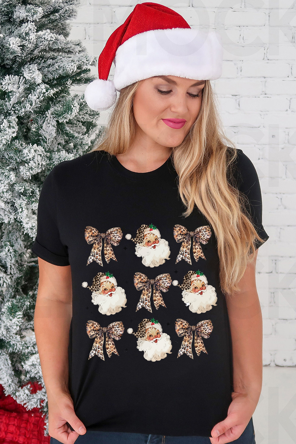 Holiday Cheer: Comfortable and Stylish Black Leopard Graphic Tee - Detail View 3 Holiday Cheer: Comfortable and Stylish Black Leopard Graphic Tee - Detail View 3