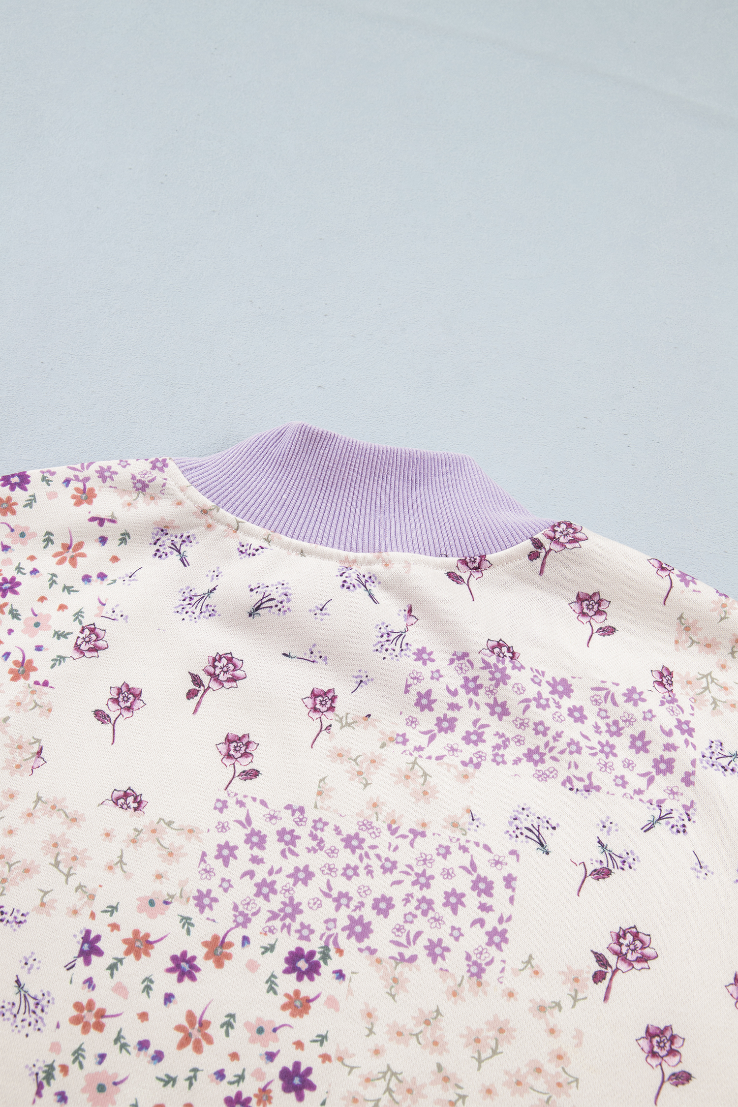 Women's Floral Mock Neck Sweatshirt, Casual Daily Pullover - Detail View 7 Women's Floral Mock Neck Sweatshirt, Casual Daily Pullover - Detail View 7