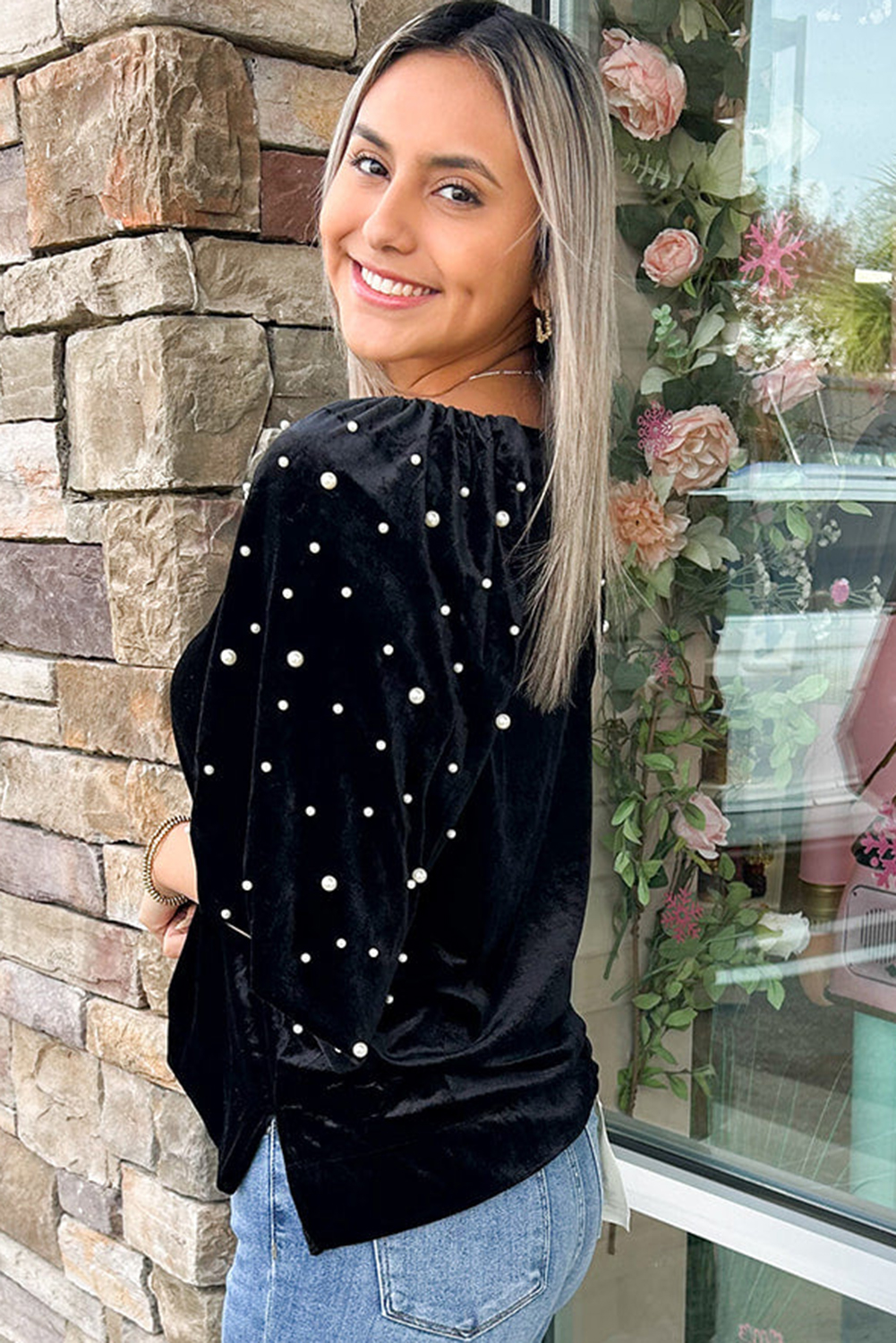 Chic and Stylish Women's Velvet Blouse - Perfect for Fall & Special Events - Detail View 3 Chic and Stylish Women's Velvet Blouse - Perfect for Fall & Special Events - Detail View 3