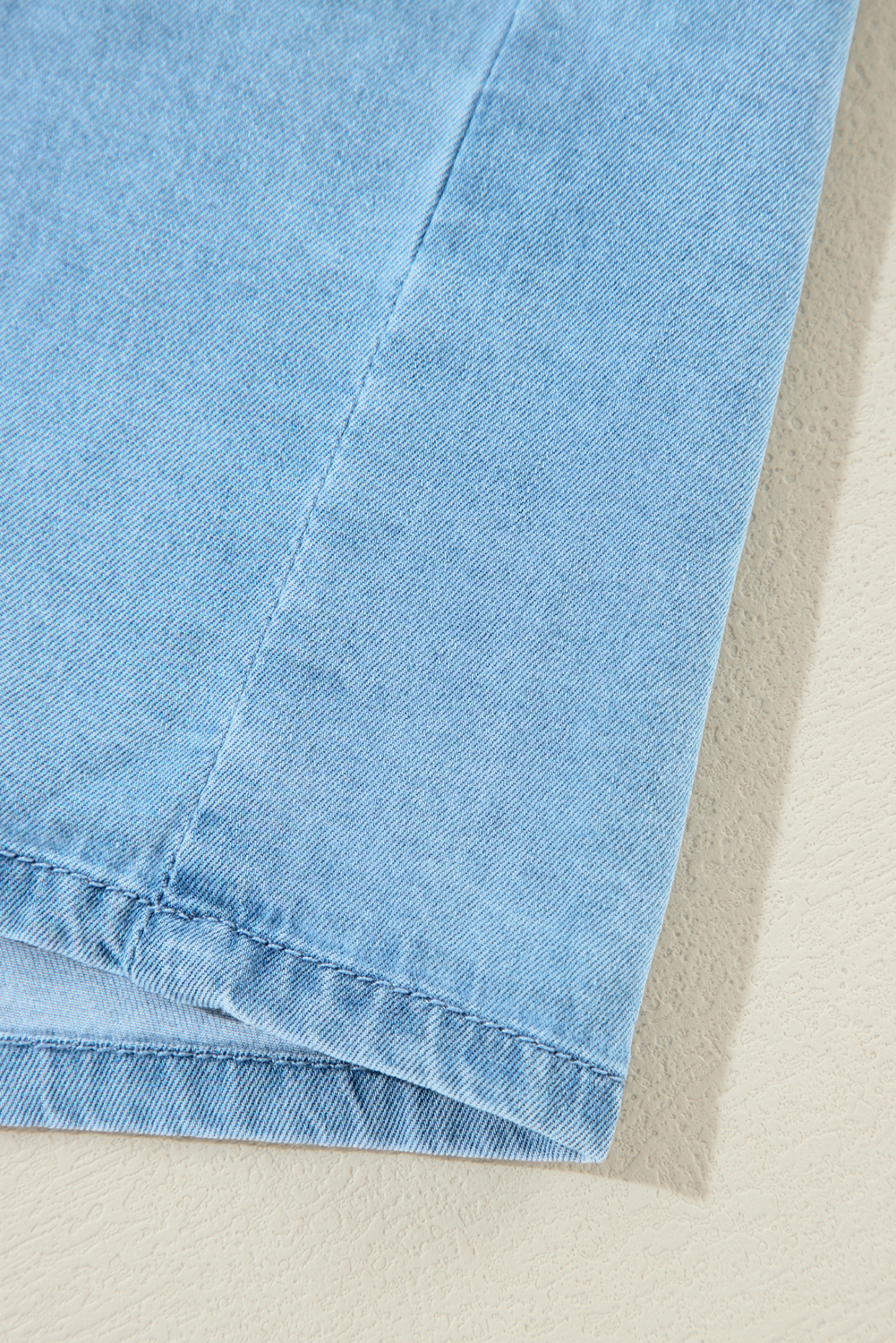Women's Denim Shirt Dress, Casual Ruffled V Neck Mini - Detail View 13 Women's Denim Shirt Dress, Casual Ruffled V Neck Mini - Detail View 13