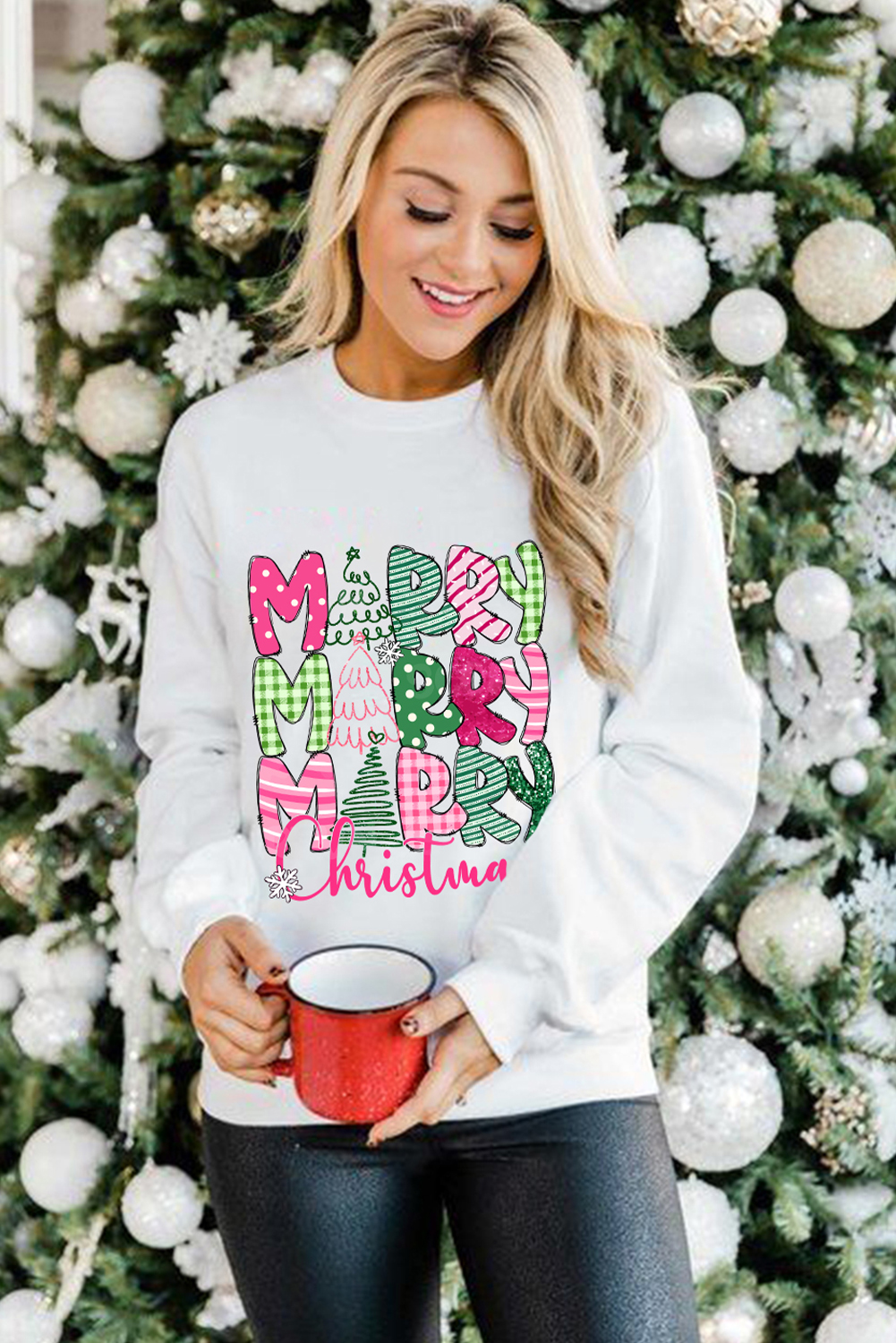Women's Sweatshirt, Beige Pullover, MERRY Christmas Print, Graphic Sweatshirt, Drop Shoulder, Casual Style, Cozy Fit, Holiday Apparel, Christmas Top, Long Sleeve, Comfortable, Daily Wear, Fall & Autumn, Letter Pattern, Relaxed Fit, Winter Fashion - Detail View 4 Women's Sweatshirt, Beige Pullover, MERRY Christmas Print, Graphic Sweatshirt, Drop Shoulder, Casual Style, Cozy Fit, Holiday Apparel, Christmas Top, Long Sleeve, Comfortable, Daily Wear, Fall & Autumn, Letter Pattern, Relaxed Fit, Winter Fashion - Detail View 4