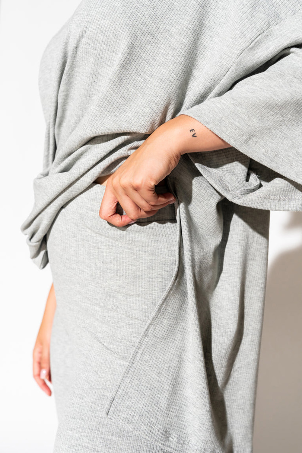 Chic and Comfortable Women's Casual Summer Two-Piece Set - Light Grey - Detail View 8 Chic and Comfortable Women's Casual Summer Two-Piece Set - Light Grey - Detail View 8