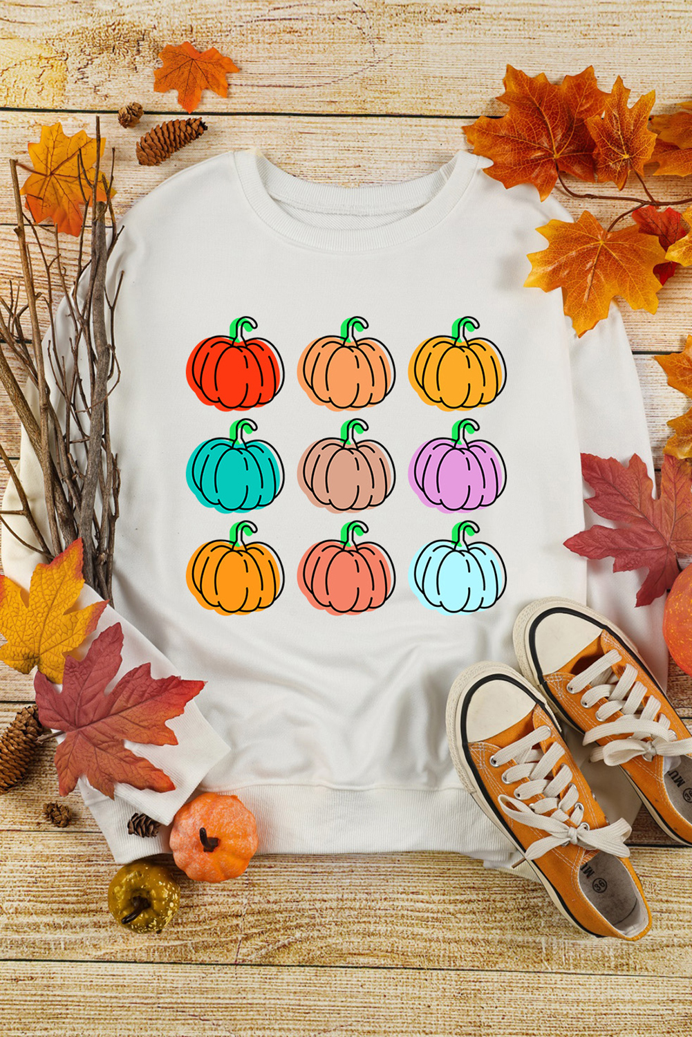 Playful Fall Graphic Sweatshirt - Ideal for Halloween and Autumn Outings - Detail View 13 Playful Fall Graphic Sweatshirt - Ideal for Halloween and Autumn Outings - Detail View 13