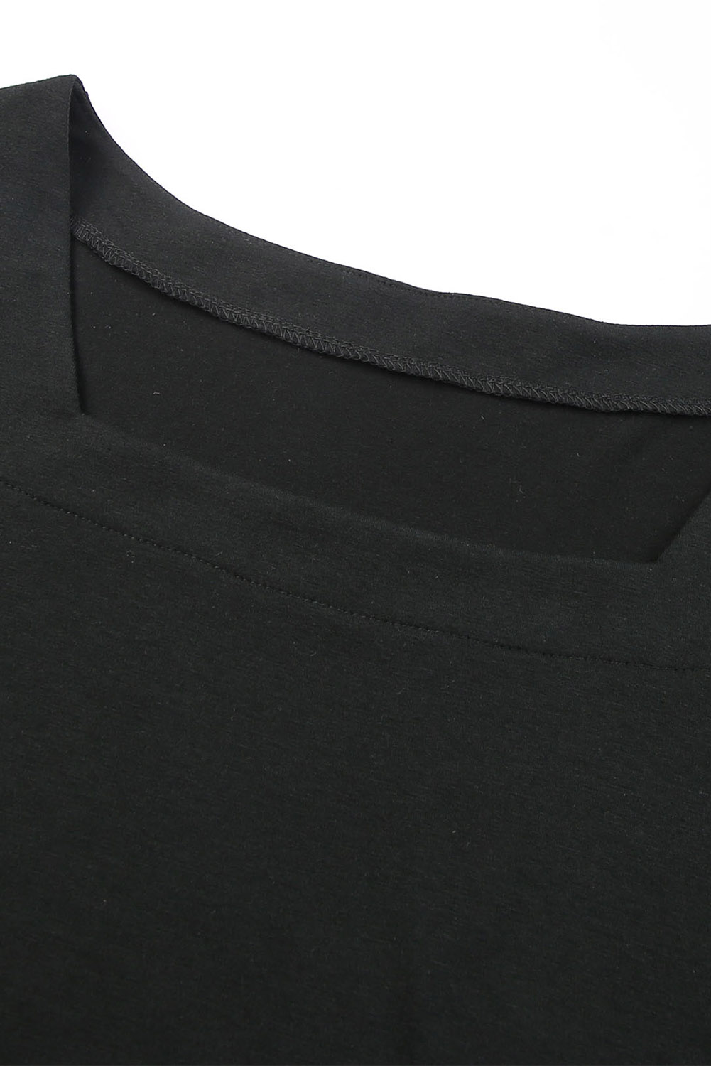 Women's Plus Size Puff Sleeve Top, Solid Black Basic Shirt - Detail View 18 Women's Plus Size Puff Sleeve Top, Solid Black Basic Shirt - Detail View 18