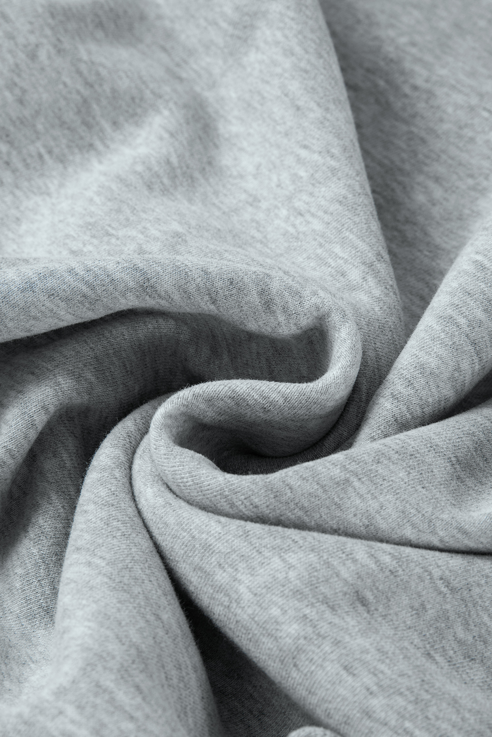 Women's Light Grey Solid Loose Crew Neck Fleece Sweatshirt - Detail View 11 Women's Light Grey Solid Loose Crew Neck Fleece Sweatshirt - Detail View 11