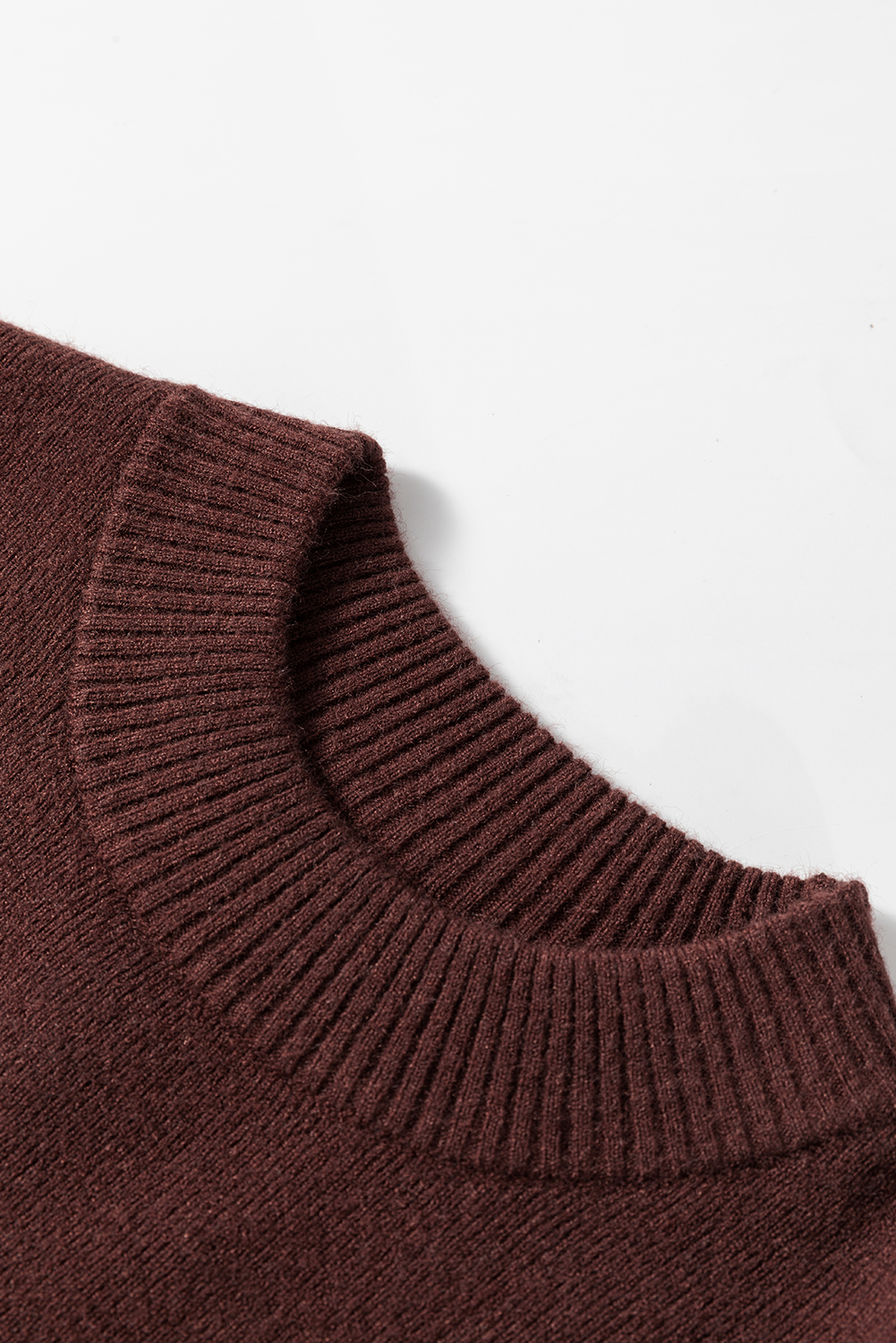 Chic and Seductive Coffee Colored Sweater Dress with Side Slit - Detail View 12 Chic and Seductive Coffee Colored Sweater Dress with Side Slit - Detail View 12