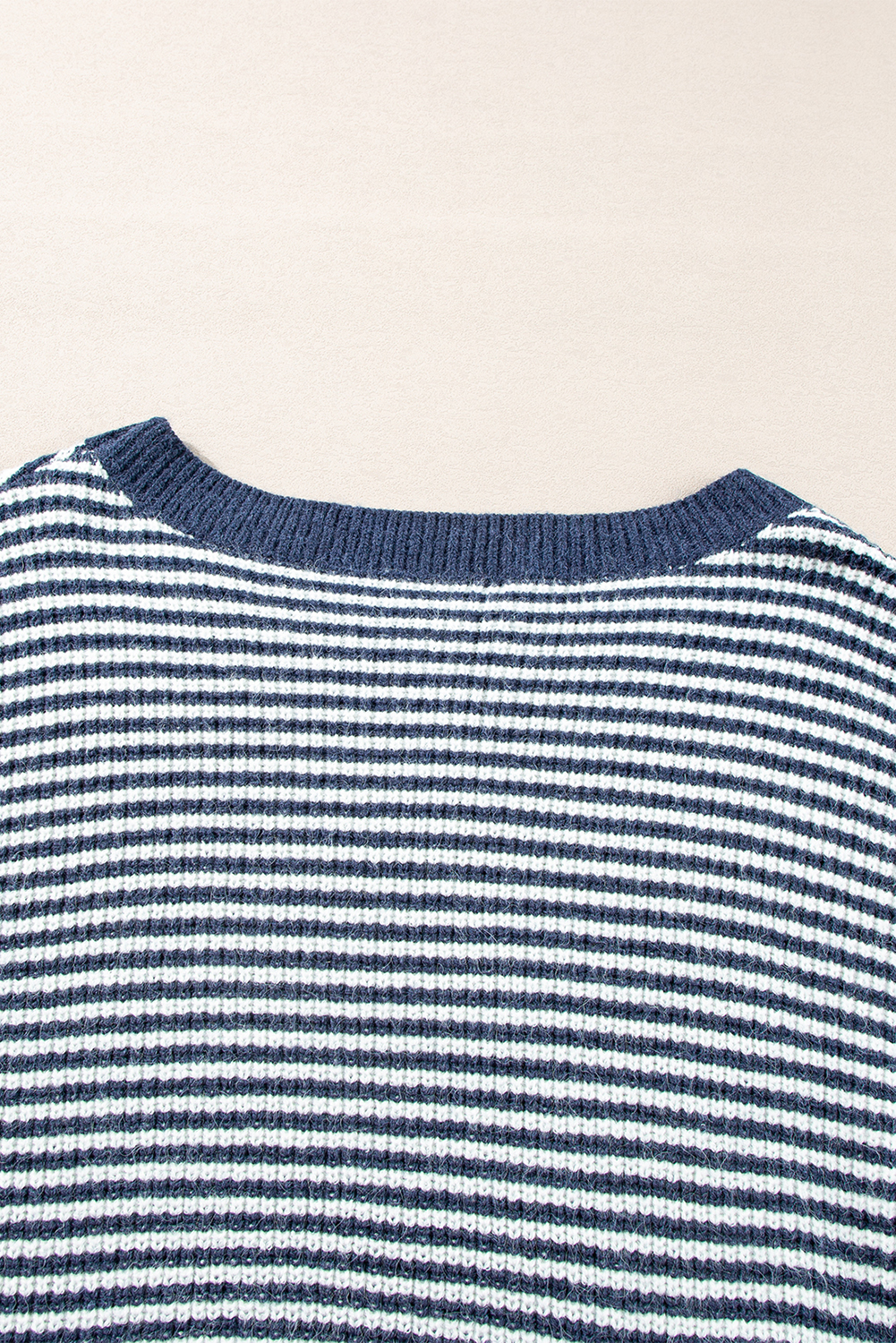 Women's Sweater, Sail Blue, Striped Pattern, Lantern Sleeves, Drop Shoulder, Cozy, Casual, Winter Wear, Daily Wear, Soft Material, Comfortable, Versatile, Fashion Forward, Tops, Sweaters & Cardigans - Detail View 10 Women's Sweater, Sail Blue, Striped Pattern, Lantern Sleeves, Drop Shoulder, Cozy, Casual, Winter Wear, Daily Wear, Soft Material, Comfortable, Versatile, Fashion Forward, Tops, Sweaters & Cardigans - Detail View 10
