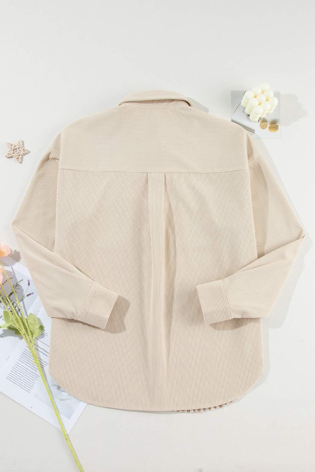 Women's Shacket, Parchment, Houndstooth, Corduroy, Patchwork, Flap Pockets, Long Sleeve Jacket, Casual Style, Winter Wear, Daily Wear, Classic Pattern, Stylish Design, Versatile, Trendy, Outerwear, Jackets - Detail View 10 Women's Shacket, Parchment, Houndstooth, Corduroy, Patchwork, Flap Pockets, Long Sleeve Jacket, Casual Style, Winter Wear, Daily Wear, Classic Pattern, Stylish Design, Versatile, Trendy, Outerwear, Jackets - Detail View 10