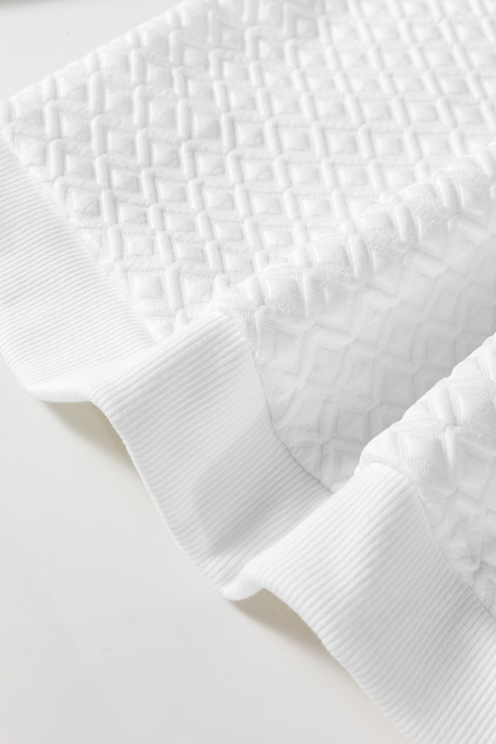 Women's Blouse, White, Puff Sleeve, Long Sleeve, Round Neck, Textured Fabric, Modern, Elegant, Daily Wear, Timeless, Comfortable, Versatile, Tops, Blouses & Shirts - Detail View 10 Women's Blouse, White, Puff Sleeve, Long Sleeve, Round Neck, Textured Fabric, Modern, Elegant, Daily Wear, Timeless, Comfortable, Versatile, Tops, Blouses & Shirts - Detail View 10