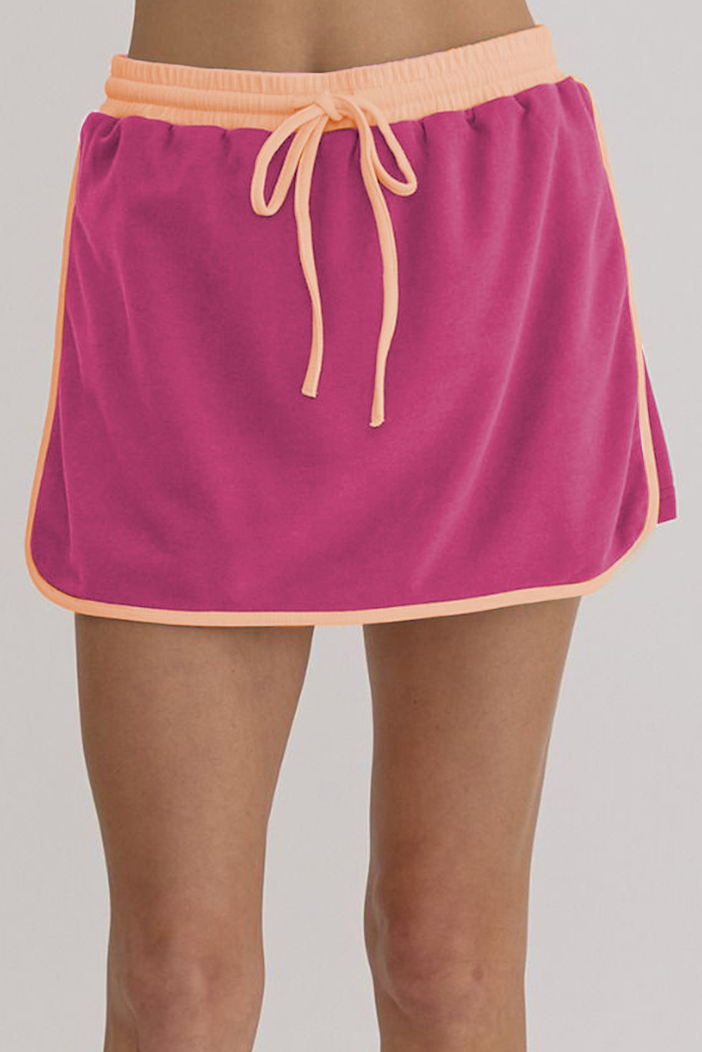 Women's Rose Red Pullover Skort Set, Casual Two Piece Outfit - Detail View 7 Women's Rose Red Pullover Skort Set, Casual Two Piece Outfit - Detail View 7