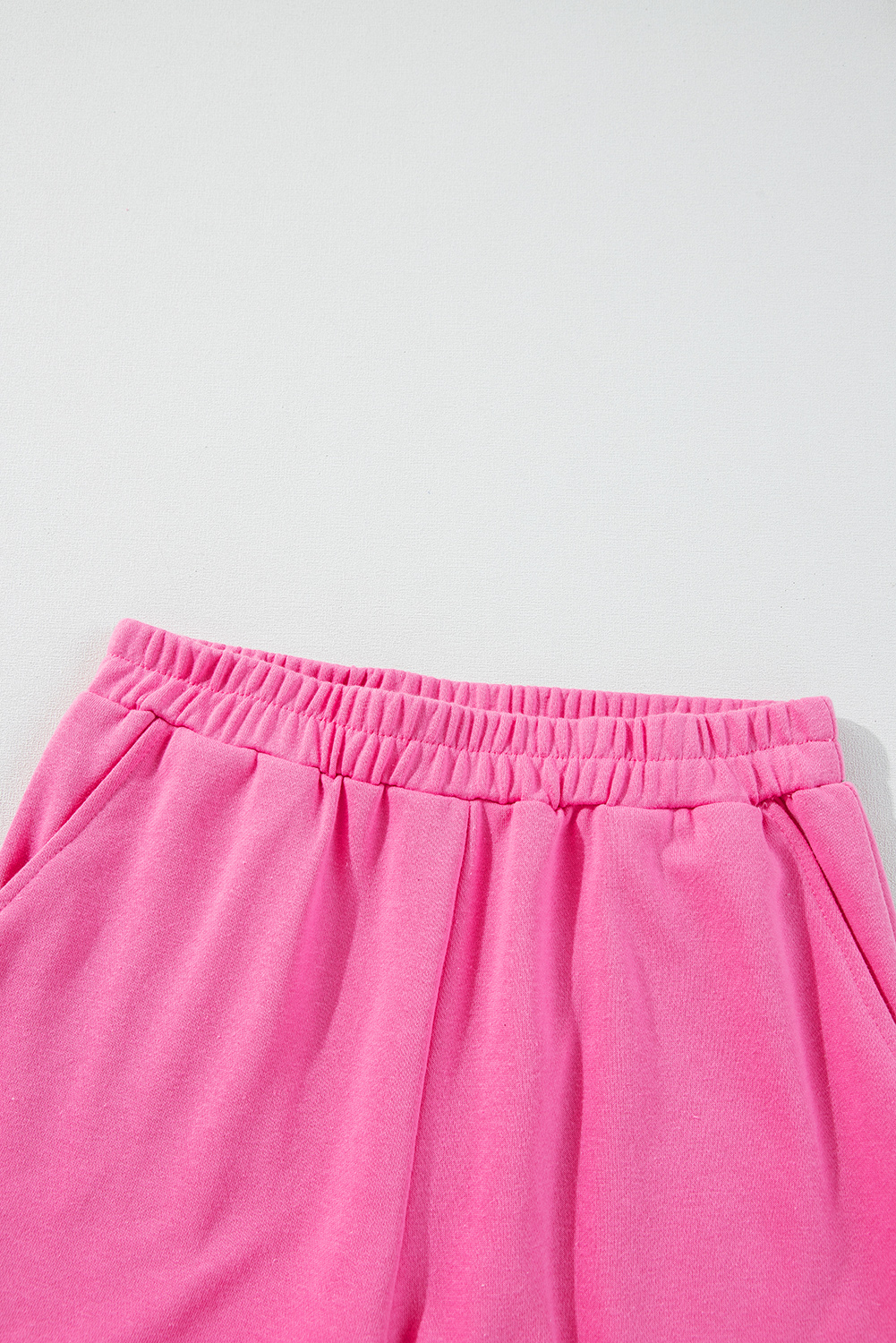 Women's Two-Piece Set, Sachet Pink, High Low Top, Long Sleeve, Casual Style, Patchwork Design, High Waist Shorts, Trendy Outfit, Daily Wear, Comfortable, Fashionable, Fall Fashion, Autumn Style, Color Block, Versatile, Cozy - Detail View 12 Women's Two-Piece Set, Sachet Pink, High Low Top, Long Sleeve, Casual Style, Patchwork Design, High Waist Shorts, Trendy Outfit, Daily Wear, Comfortable, Fashionable, Fall Fashion, Autumn Style, Color Block, Versatile, Cozy - Detail View 12
