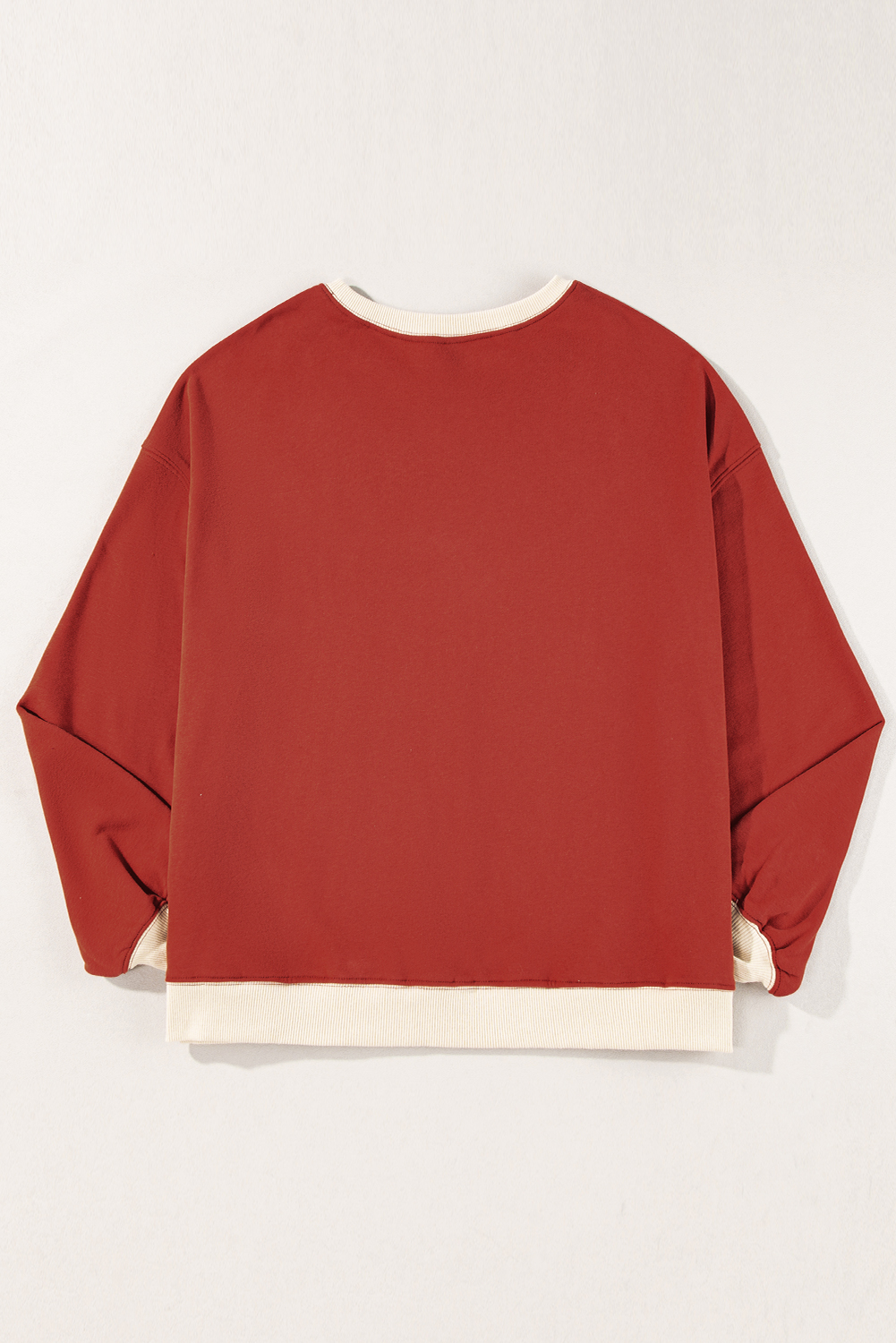 Elevate your daily fashion with this Women's Red Clay Color Block Patch Drop Shoulder Oversized Sweatshirt. Embrace the trendy oversized fit for ultimate comfort and a relaxed look. Stand out with the unique color block patchwork design, adding a touch of creativity to your outfit. The drop shoulder style enhances the casual and laid-back vibe of the sweatshirt. Made from a comfortable blend of 50% polyester and 50% cotton, this sweatshirt ensures both warmth and breathability, making it a perfect choice for the winter season. Pair it with your favorite jeans or leggings for a stylish and cozy look. Add this fashionable sweatshirt to your wardrobe for a chic and comfortable daily wear option. - Detail View 9 Elevate your daily fashion with this Women's Red Clay Color Block Patch Drop Shoulder Oversized Sweatshirt. Embrace the trendy oversized fit for ultimate comfort and a relaxed look. Stand out with the unique color block patchwork design, adding a touch of creativity to your outfit. The drop shoulder style enhances the casual and laid-back vibe of the sweatshirt. Made from a comfortable blend of 50% polyester and 50% cotton, this sweatshirt ensures both warmth and breathability, making it a perfect choice for the winter season. Pair it with your favorite jeans or leggings for a stylish and cozy look. Add this fashionable sweatshirt to your wardrobe for a chic and comfortable daily wear option. - Detail View 9
