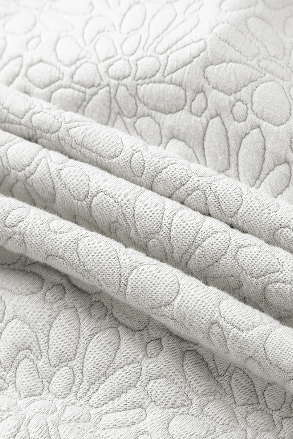 Casual and Versatile Cozy Jacket for Women - White Floral Quilted Long Sleeve - Detail View 13 Casual and Versatile Cozy Jacket for Women - White Floral Quilted Long Sleeve - Detail View 13
