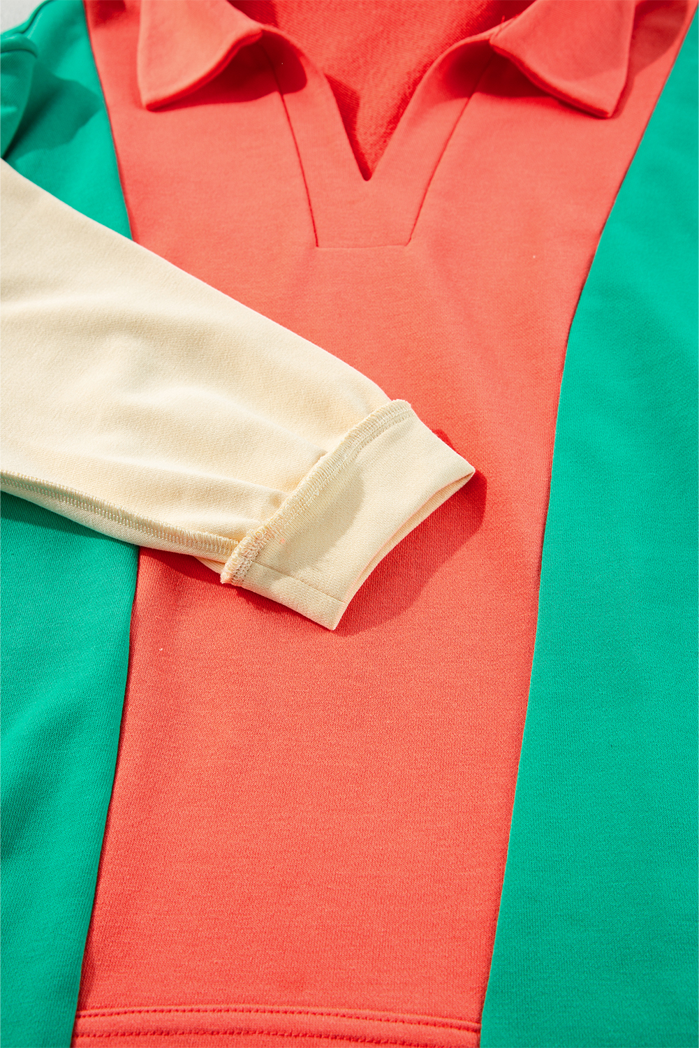 Casual Grapefruit Orange V Neck Top - Soft & Comfortable Everyday Wear - Detail View 7 Casual Grapefruit Orange V Neck Top - Soft & Comfortable Everyday Wear - Detail View 7