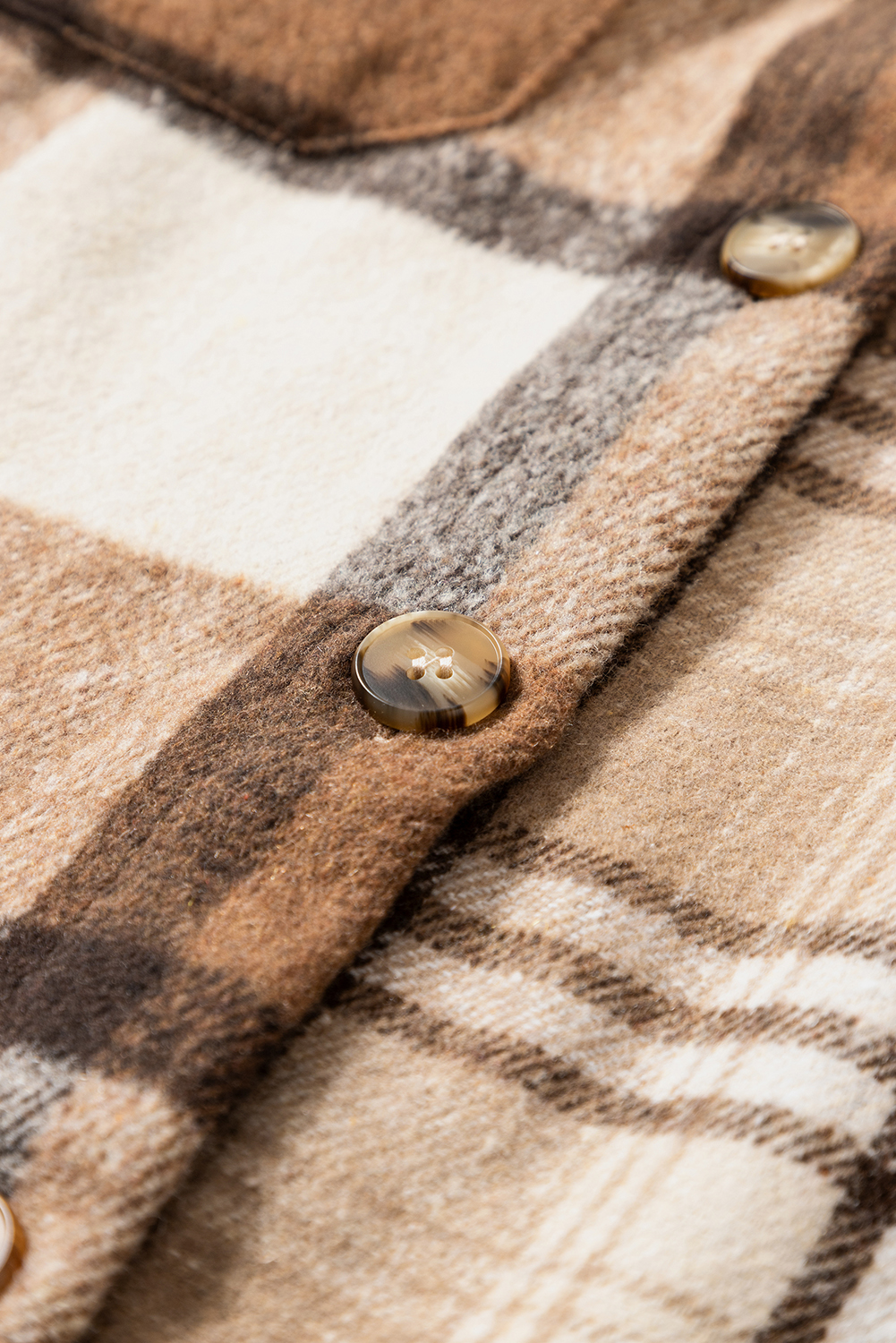 Versatile Long Sleeve Flannel Plaid Shacket - Perfect for Winter Casual Wear - Detail View 11 Versatile Long Sleeve Flannel Plaid Shacket - Perfect for Winter Casual Wear - Detail View 11