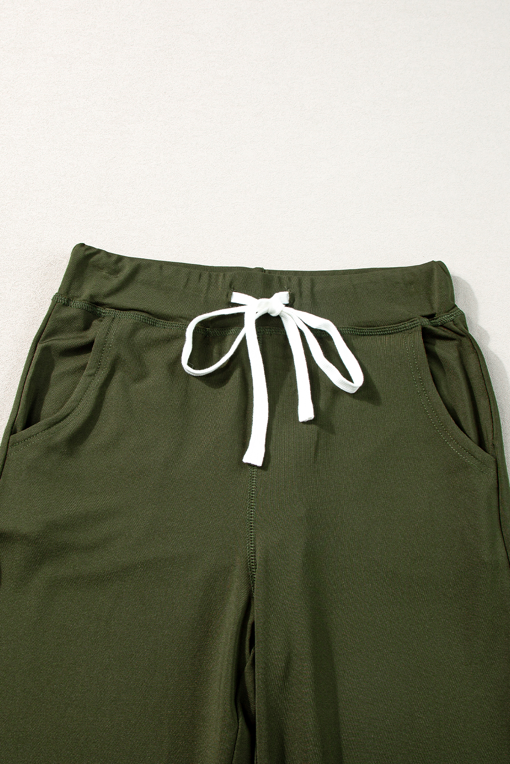 Moss Green Jogger Pants, Comfortable Slim Fit Daily Bottoms - Detail View 11 Moss Green Jogger Pants, Comfortable Slim Fit Daily Bottoms - Detail View 11