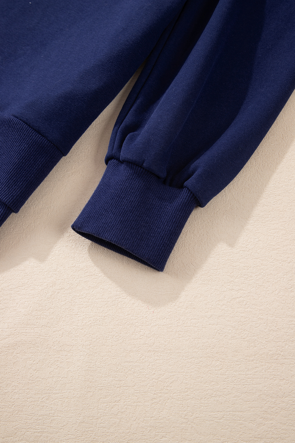 Women's Navy Blue Solid O Neck High Low Hem Pullover Sweatshirt - Casual and Comfortable - Detail View 17 Women's Navy Blue Solid O Neck High Low Hem Pullover Sweatshirt - Casual and Comfortable - Detail View 17