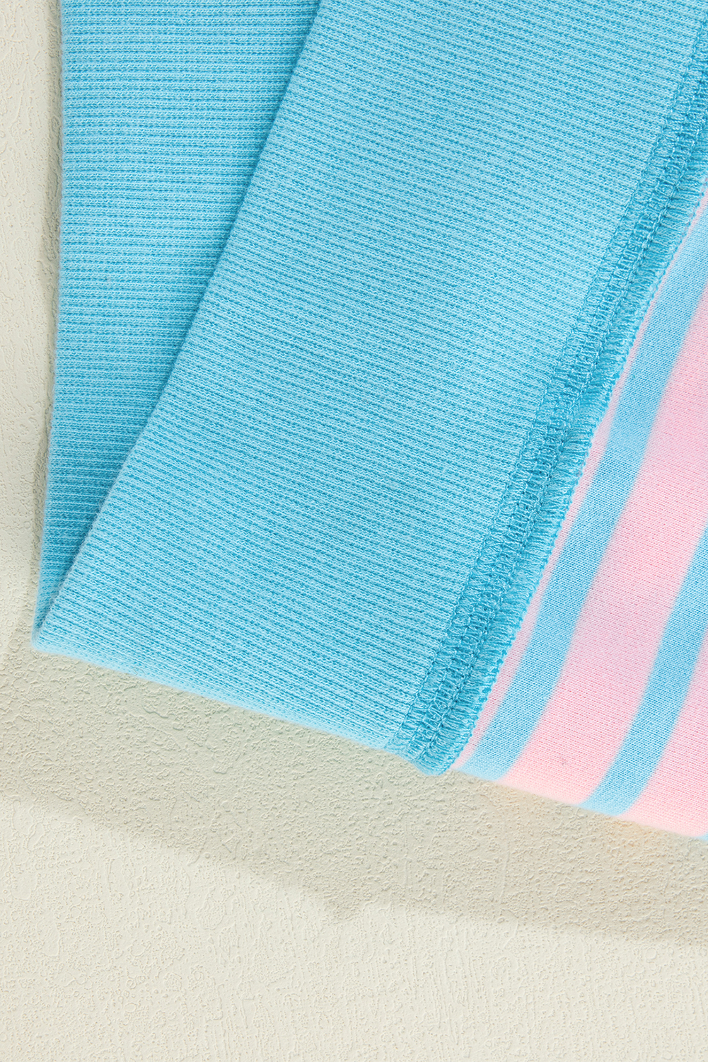 Women's Pink Stripe High-Low Pullover Tunic Sweatshirt - Detail View 16 Women's Pink Stripe High-Low Pullover Tunic Sweatshirt - Detail View 16
