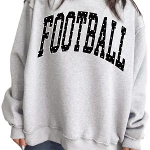 Women's Football Sweatshirt, Casual Game Day Pullover - Main View