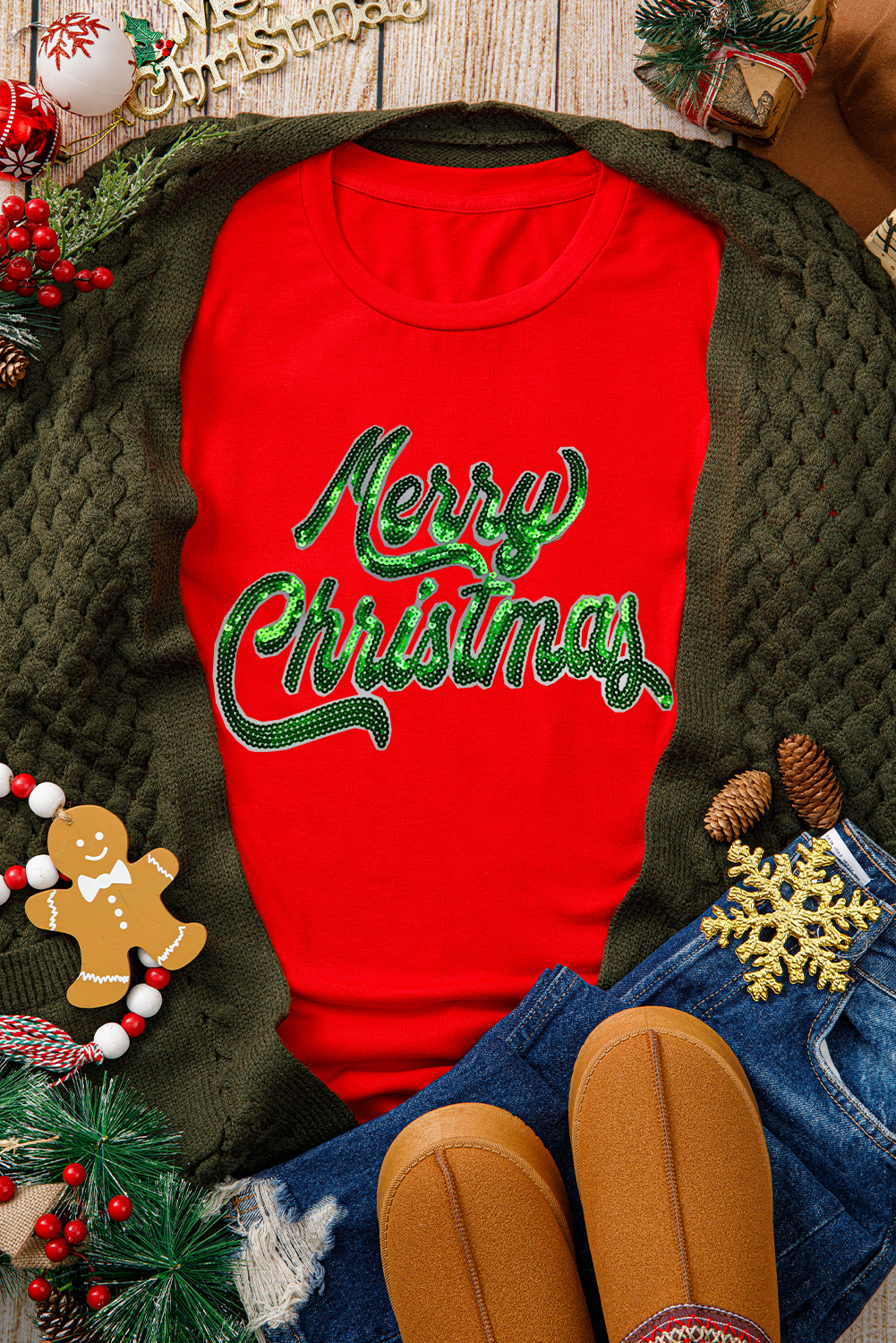 Soft and Comfortable Christmas T-Shirt for Women - Perfect Holiday Gift - Detail View 3 Soft and Comfortable Christmas T-Shirt for Women - Perfect Holiday Gift - Detail View 3