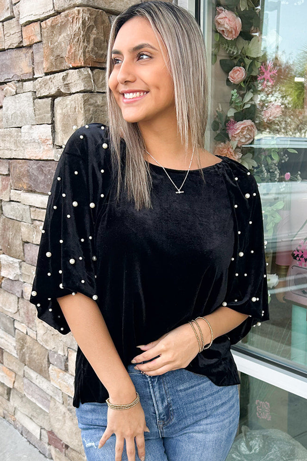 Chic and Stylish Women's Velvet Blouse - Perfect for Fall & Special Events - Detail View 7 Chic and Stylish Women's Velvet Blouse - Perfect for Fall & Special Events - Detail View 7