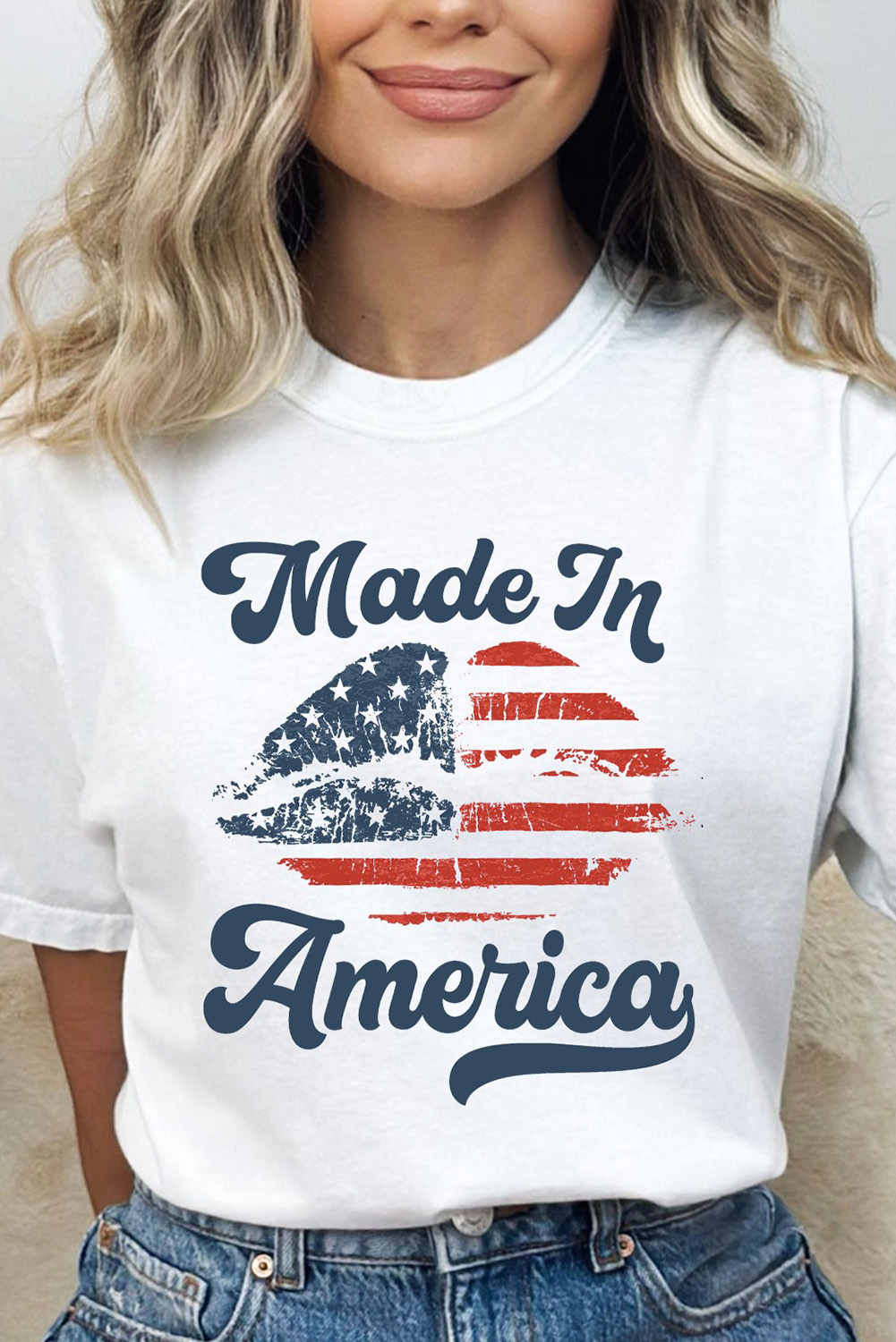 Trendy Women's Lip Printed O Neck T-Shirt – Celebrate Independence with Casual Comfort - Detail View 3 Trendy Women's Lip Printed O Neck T-Shirt – Celebrate Independence with Casual Comfort - Detail View 3