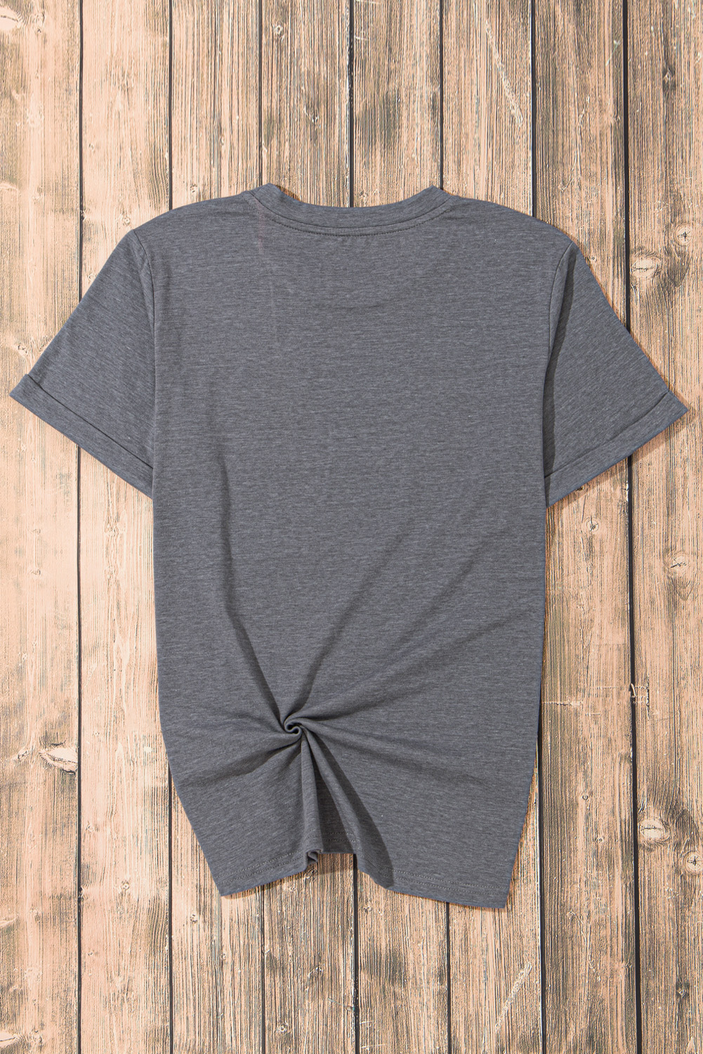 Patriotic Graphic Tee: Gray USA Star Print with Bow Knot Design - Detail View 2 Patriotic Graphic Tee: Gray USA Star Print with Bow Knot Design - Detail View 2