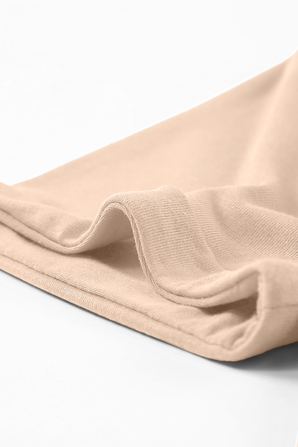 Relaxed Khaki Crew Neck Tee, Versatile Women's Summer Top - Detail View 9 Relaxed Khaki Crew Neck Tee, Versatile Women's Summer Top - Detail View 9