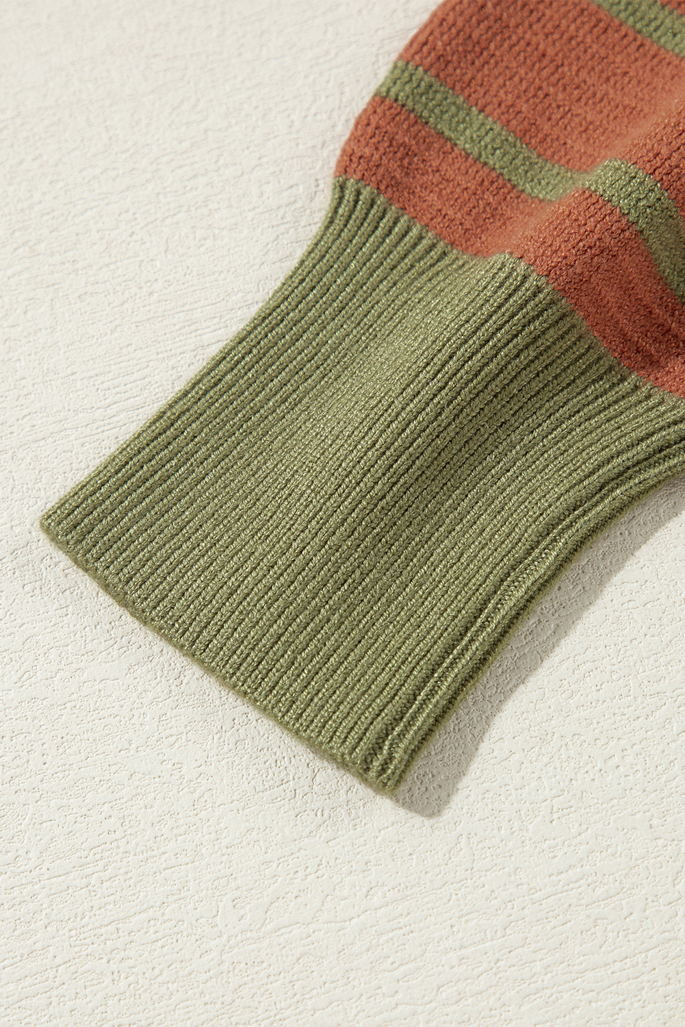 Women's Sweater, Brown Stripe, Round Neck, Drop Shoulder, Loose Fit, Casual, Cozy, Versatile, Comfortable, Daily Wear, Fall and Autumn, Warm and Stylish, Tops, Sweaters & Cardigans - Detail View 10 Women's Sweater, Brown Stripe, Round Neck, Drop Shoulder, Loose Fit, Casual, Cozy, Versatile, Comfortable, Daily Wear, Fall and Autumn, Warm and Stylish, Tops, Sweaters & Cardigans - Detail View 10
