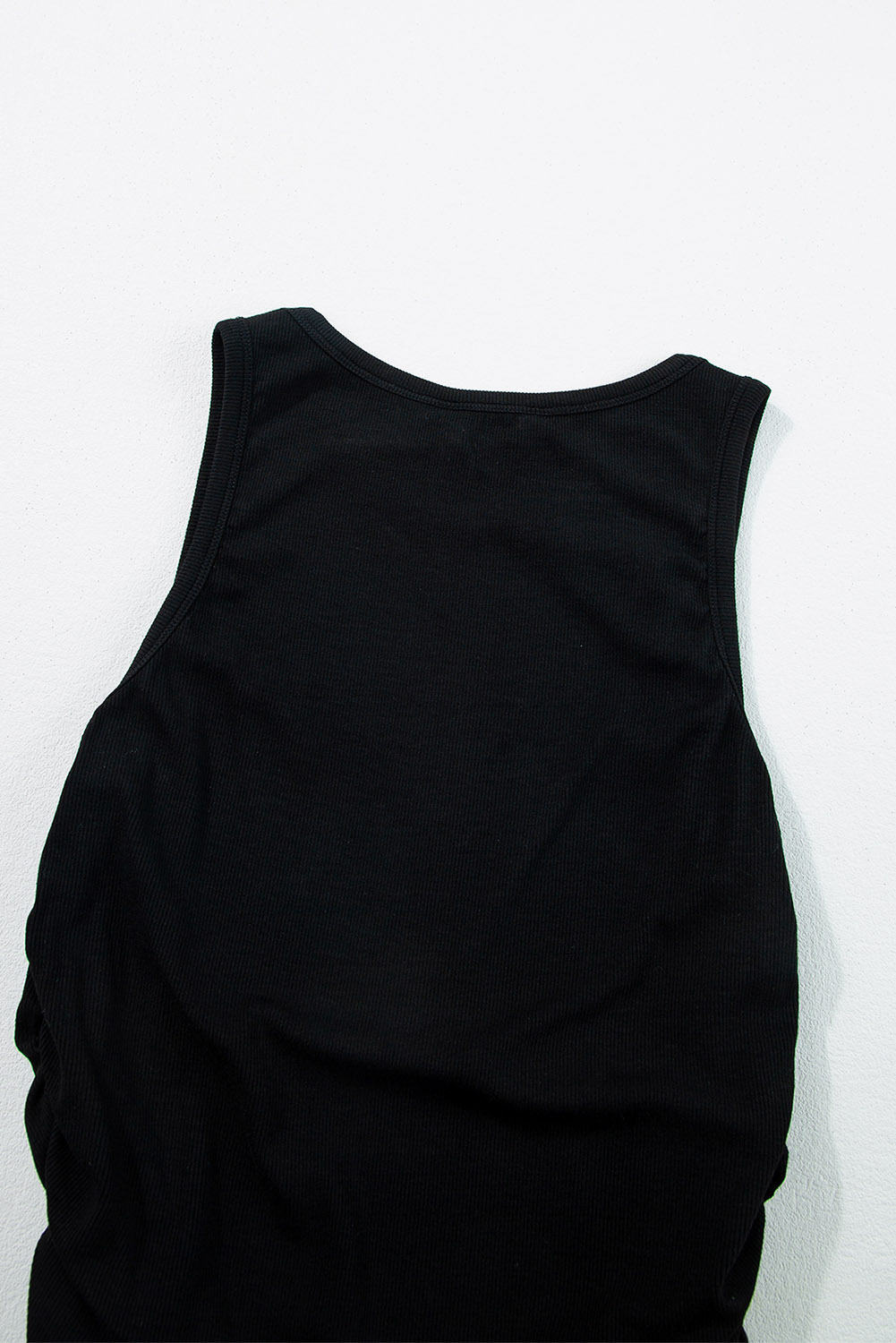 Casual Round Neck Tank Top, Women's Slim Fit Ruched Shirt - Detail View 11 Casual Round Neck Tank Top, Women's Slim Fit Ruched Shirt - Detail View 11