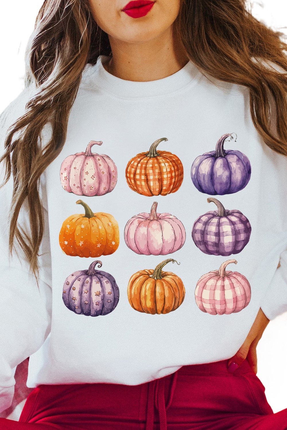 Festive Seasonal Sweatshirt: Halloween Pumpkin Graphic - Beige - Detail View 7 Festive Seasonal Sweatshirt: Halloween Pumpkin Graphic - Beige - Detail View 7