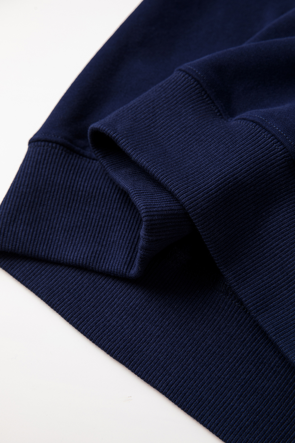 Cozy Winter Essential: Women's Long Sleeve Terry Sweatshirt in Navy Blue - Detail View 8 Cozy Winter Essential: Women's Long Sleeve Terry Sweatshirt in Navy Blue - Detail View 8