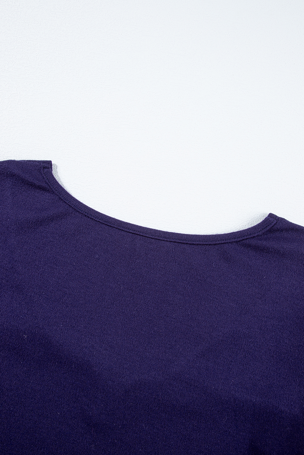 Casual V Neck Top: Elegant and Dynamic Blue Stripe Design - Detail View 8 Casual V Neck Top: Elegant and Dynamic Blue Stripe Design - Detail View 8
