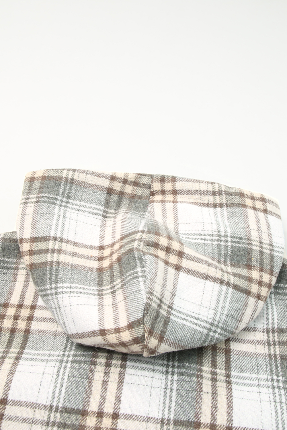 Casual Hooded Shacket, Women's Plaid Button Down Outerwear - Detail View 8 Casual Hooded Shacket, Women's Plaid Button Down Outerwear - Detail View 8