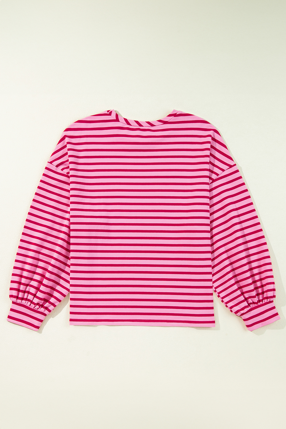 Casual and Versatile Striped Sweatshirt with Crew Neck and Drop Shoulders - Detail View 7 Casual and Versatile Striped Sweatshirt with Crew Neck and Drop Shoulders - Detail View 7