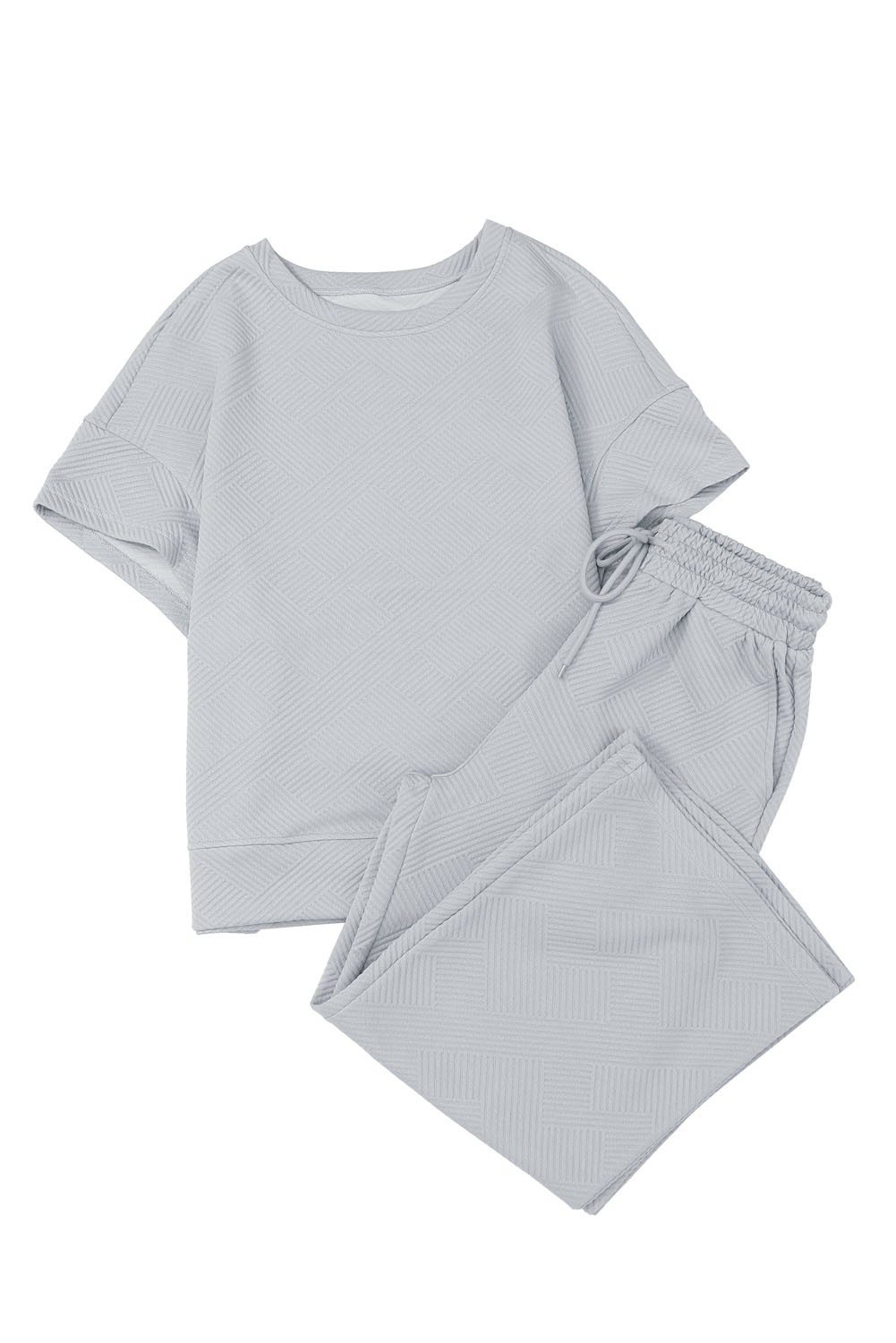 Comfy Ribbed Two Piece Set, Wide Leg Pants And Relaxed Top - Detail View 8 Comfy Ribbed Two Piece Set, Wide Leg Pants And Relaxed Top - Detail View 8
