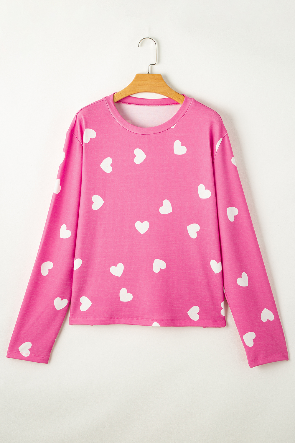 Women's Two Piece Lounge Set, Soft Long Sleeve Heart Print - Detail View 6 Women's Two Piece Lounge Set, Soft Long Sleeve Heart Print - Detail View 6