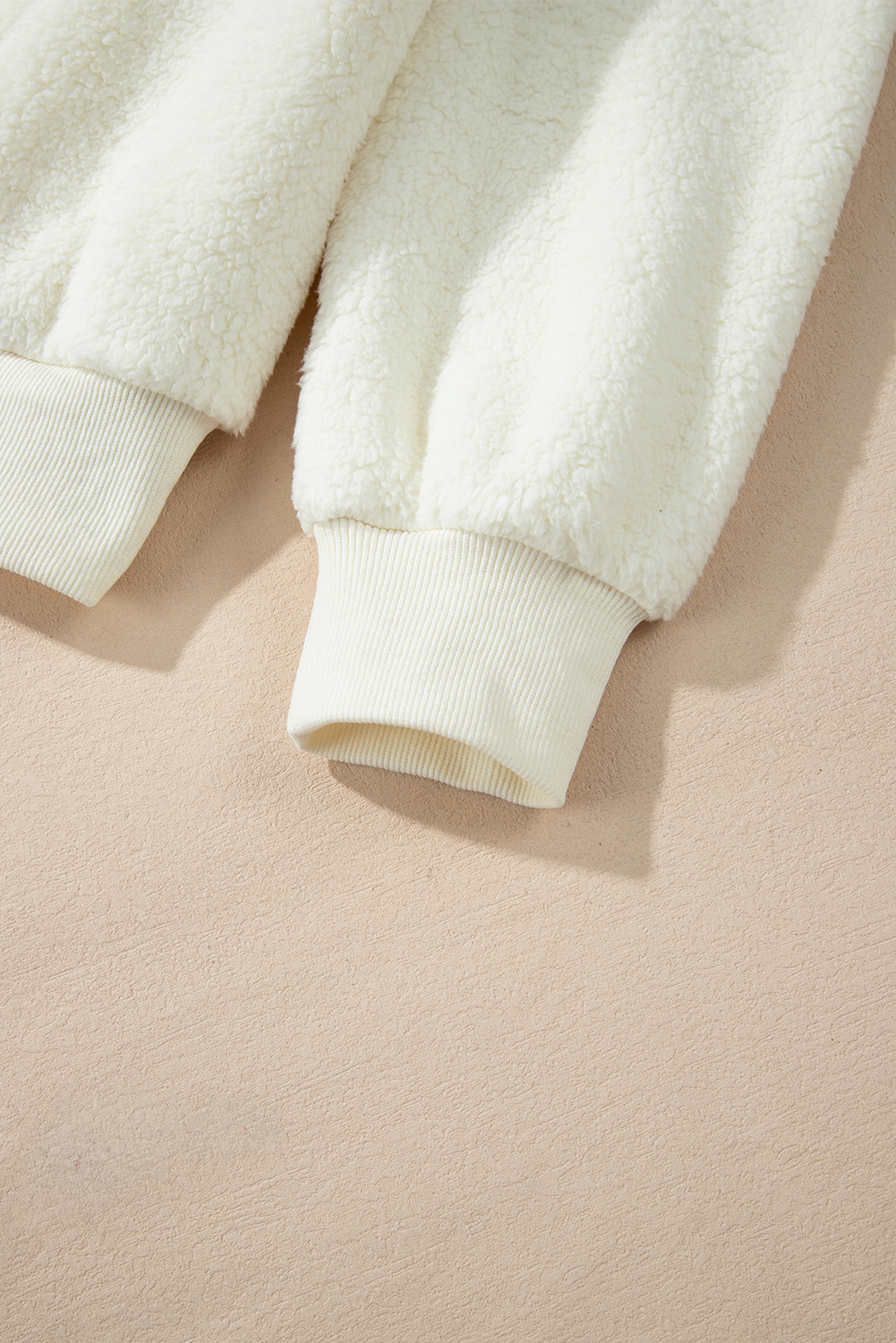 Women's Sweatshirt, Beige Sherpa, HOWDY Patch, Crew Neck, Long Sleeve, Casual, Cozy, Comfortable, Daily Wear, Fall Fashion, Relaxed Fit, Drop Shoulders, Embroidered Letter, Versatile, Tops, Sweatshirts & Hoodies - Detail View 8 Women's Sweatshirt, Beige Sherpa, HOWDY Patch, Crew Neck, Long Sleeve, Casual, Cozy, Comfortable, Daily Wear, Fall Fashion, Relaxed Fit, Drop Shoulders, Embroidered Letter, Versatile, Tops, Sweatshirts & Hoodies - Detail View 8