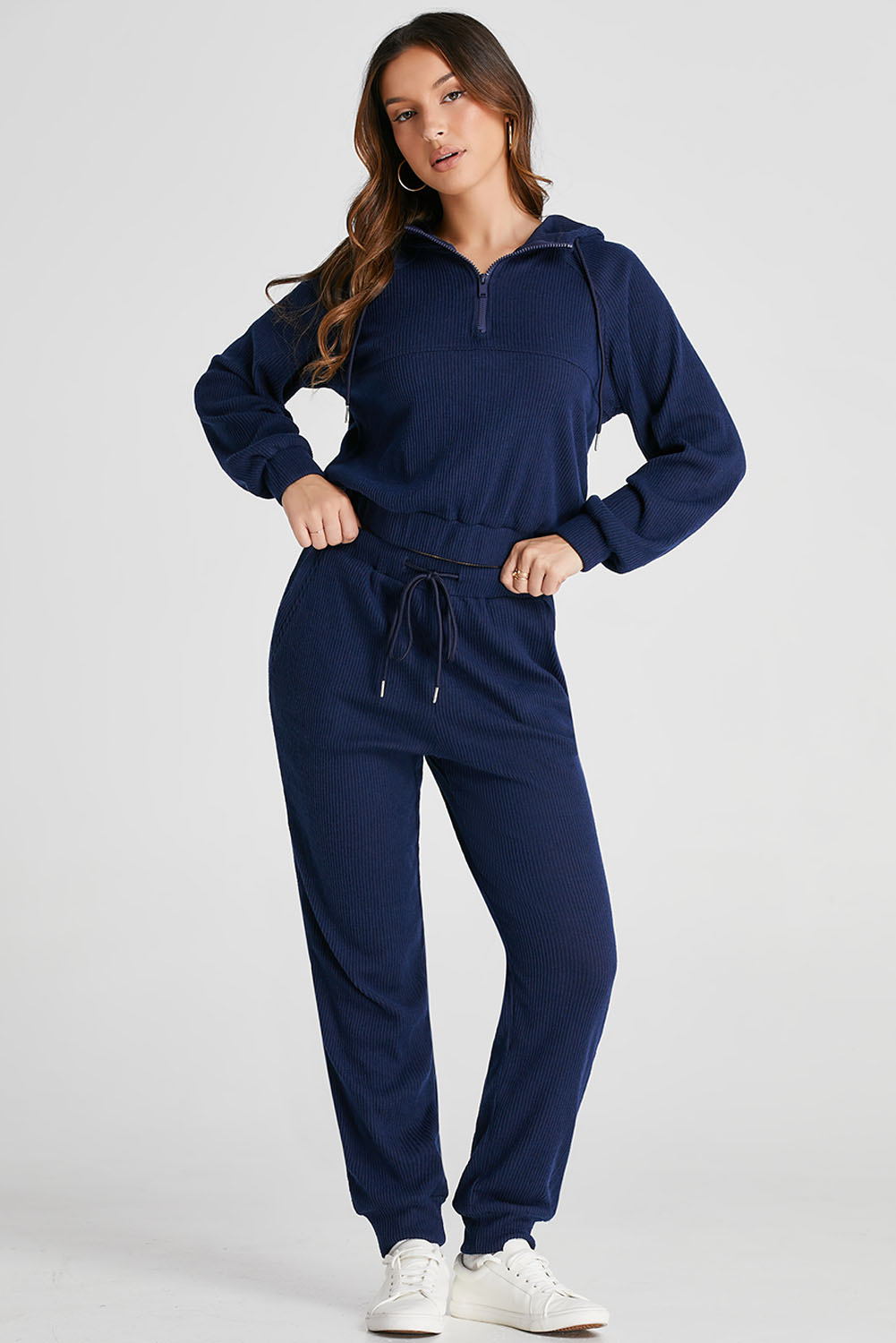 Coordinated Outfit for Workouts and Casual Wear - Ribbed Knit Design - Detail View 8 Coordinated Outfit for Workouts and Casual Wear - Ribbed Knit Design - Detail View 8