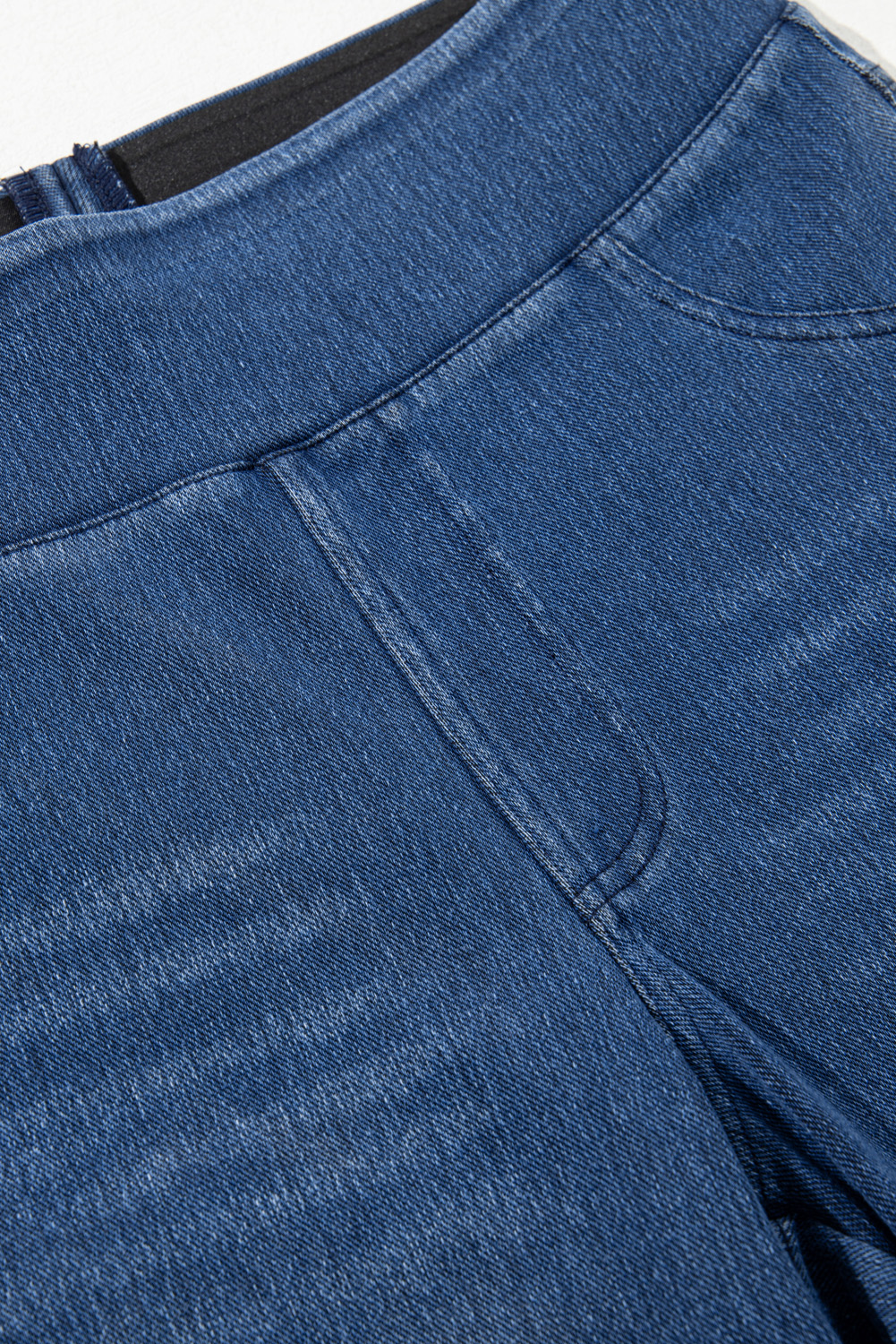 Casual Navy Blue Jeggings with Elastic Waist and Functional Pockets for Women - Detail View 12 Casual Navy Blue Jeggings with Elastic Waist and Functional Pockets for Women - Detail View 12