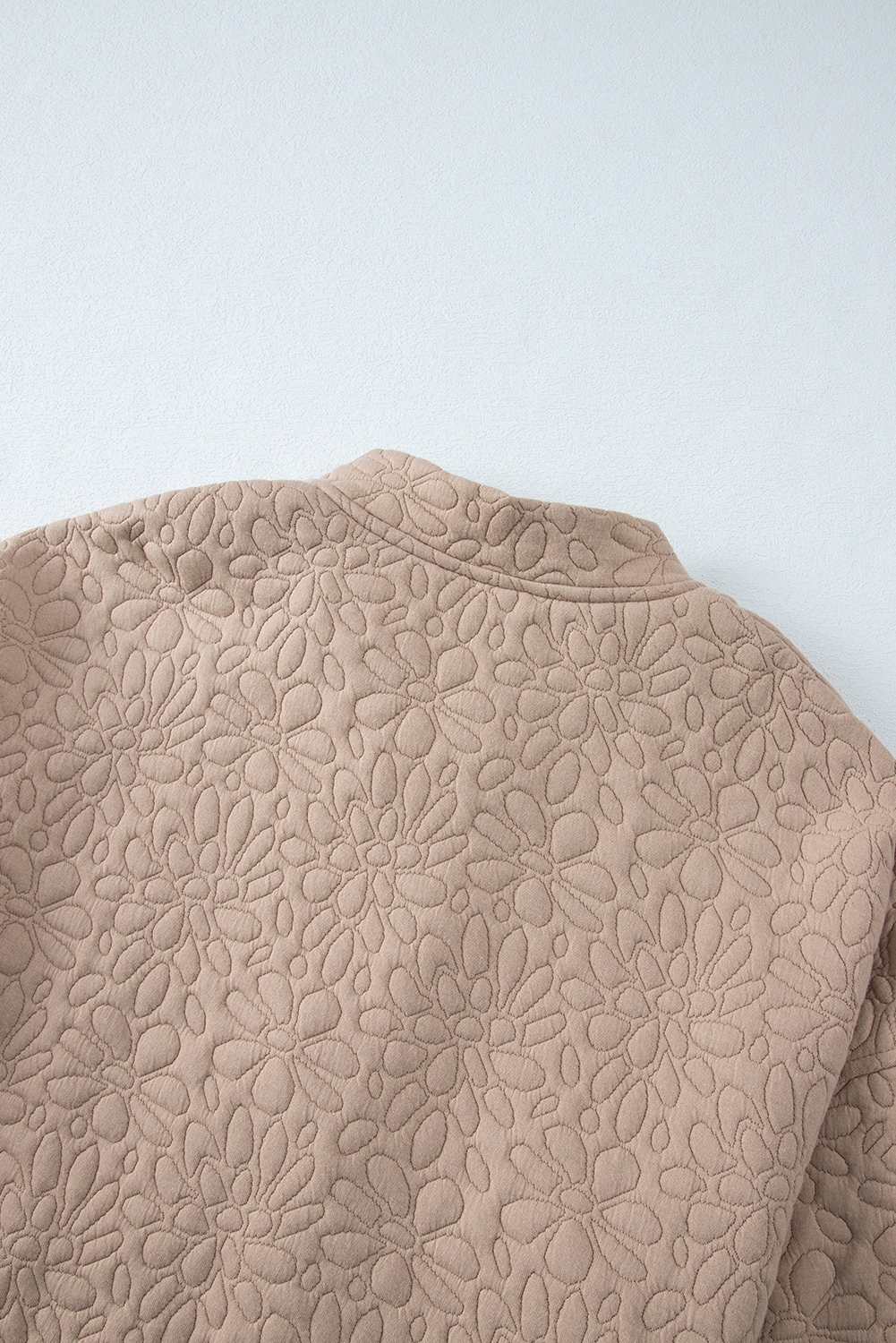 Women's Jacket, Light French Beige, Floral Quilted, Solid Color, Long Sleeves, Casual, Chic, Winter Wear, Daily Wear, Textured Fabric, Best Sellers, Outerwear, Jackets - Detail View 20 Women's Jacket, Light French Beige, Floral Quilted, Solid Color, Long Sleeves, Casual, Chic, Winter Wear, Daily Wear, Textured Fabric, Best Sellers, Outerwear, Jackets - Detail View 20