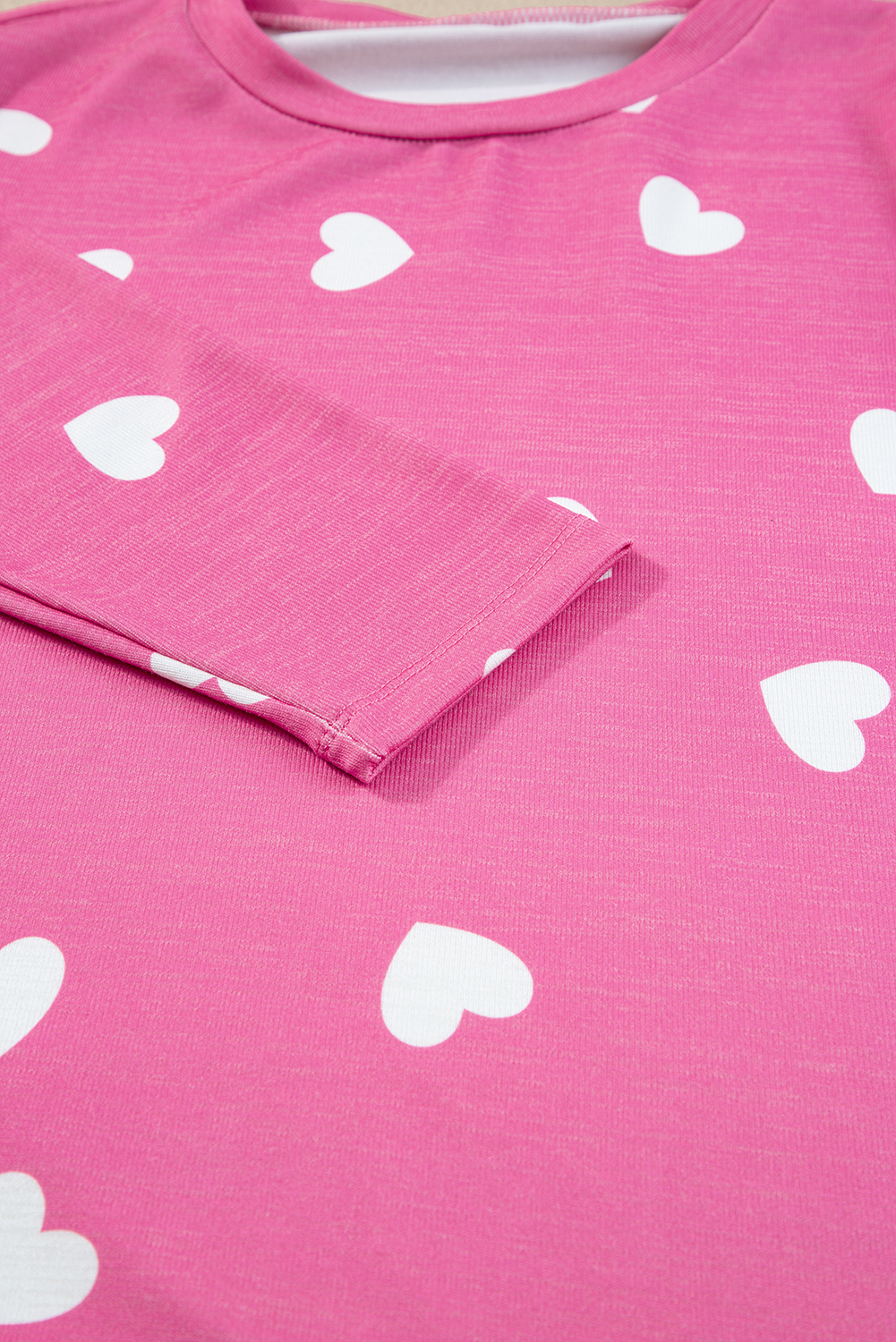 Women's Two Piece Lounge Set, Soft Long Sleeve Heart Print - Detail View 24 Women's Two Piece Lounge Set, Soft Long Sleeve Heart Print - Detail View 24